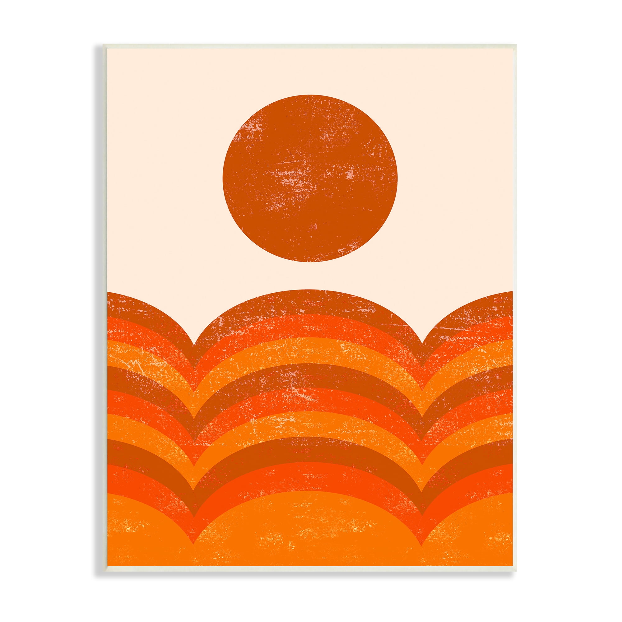 Stupell Indtries Warm Summer Sun Landscape Abstract Orange Mountain Hills,10 x 15,Design by Daphne Polselli