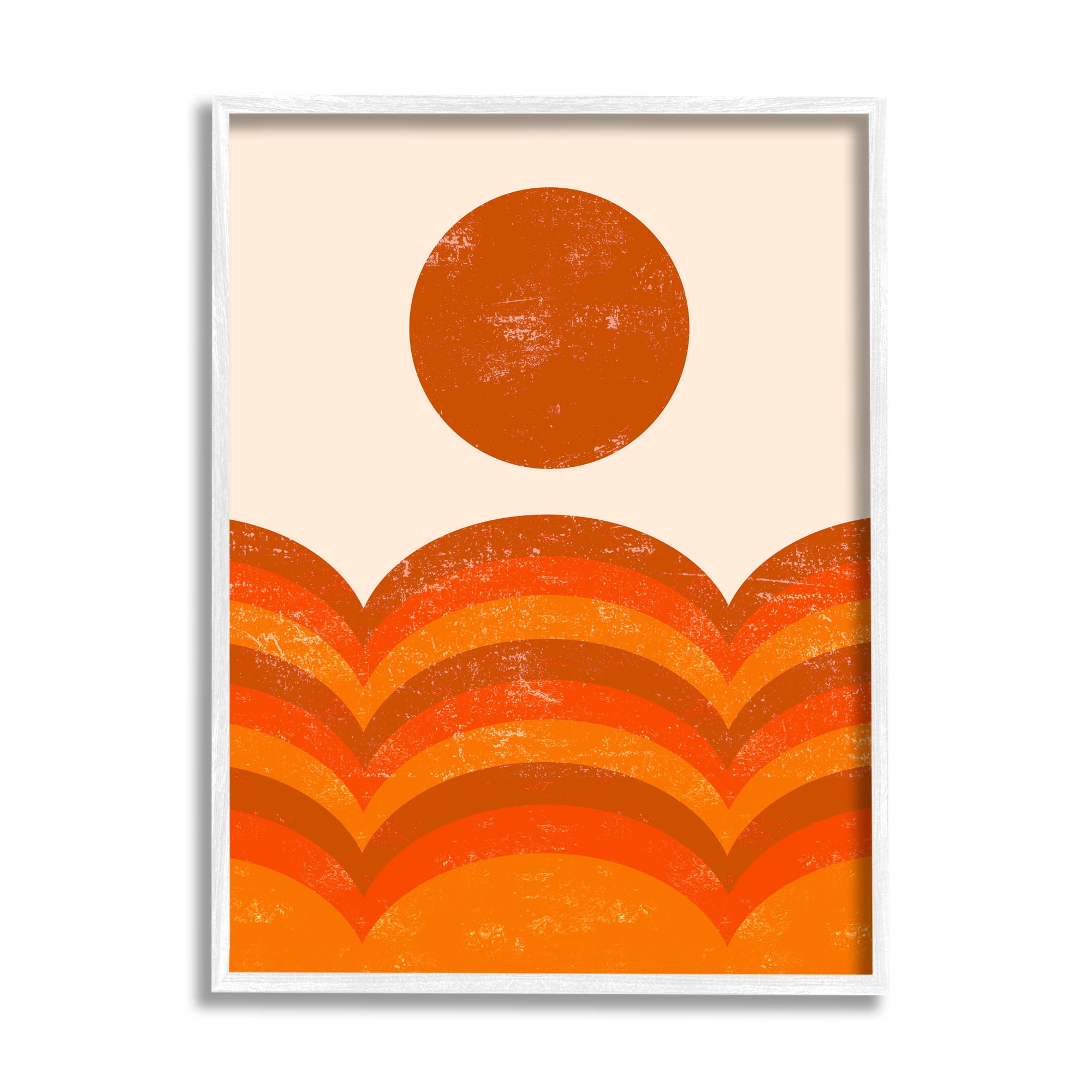 Stupell Indtries Warm Summer Sun Landscape Abstract Orange Mountain Hills,16 x 20,Design by Daphne Polselli