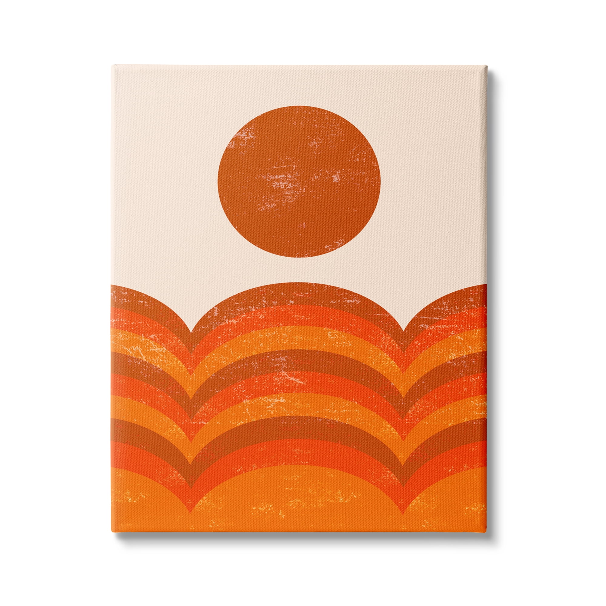 Stupell Indtries Warm Summer Sun Landscape Abstract Orange Mountain Hills,24 x 30,Design by Daphne Polselli