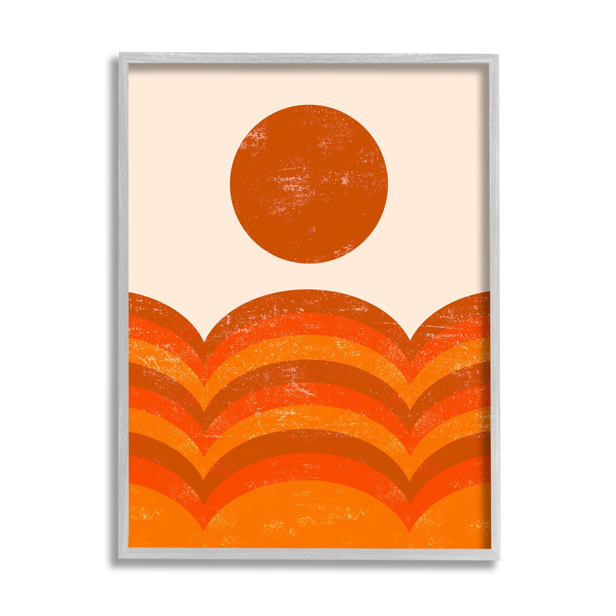 Stupell Indtries Warm Summer Sun Landscape Abstract Orange Mountain Hills,24 x 30,Design by Daphne Polselli