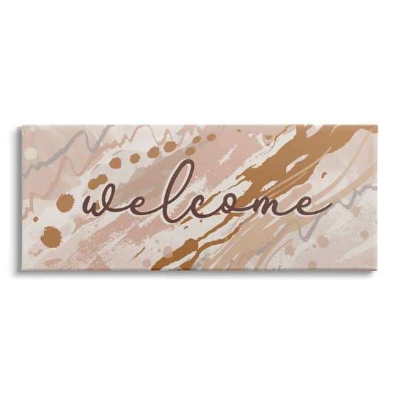 Stupell Indtries Welcome Greeting Sign Abstract Geode Pattern Warm Tones,24 x 10,Design by Jennifer Ellory