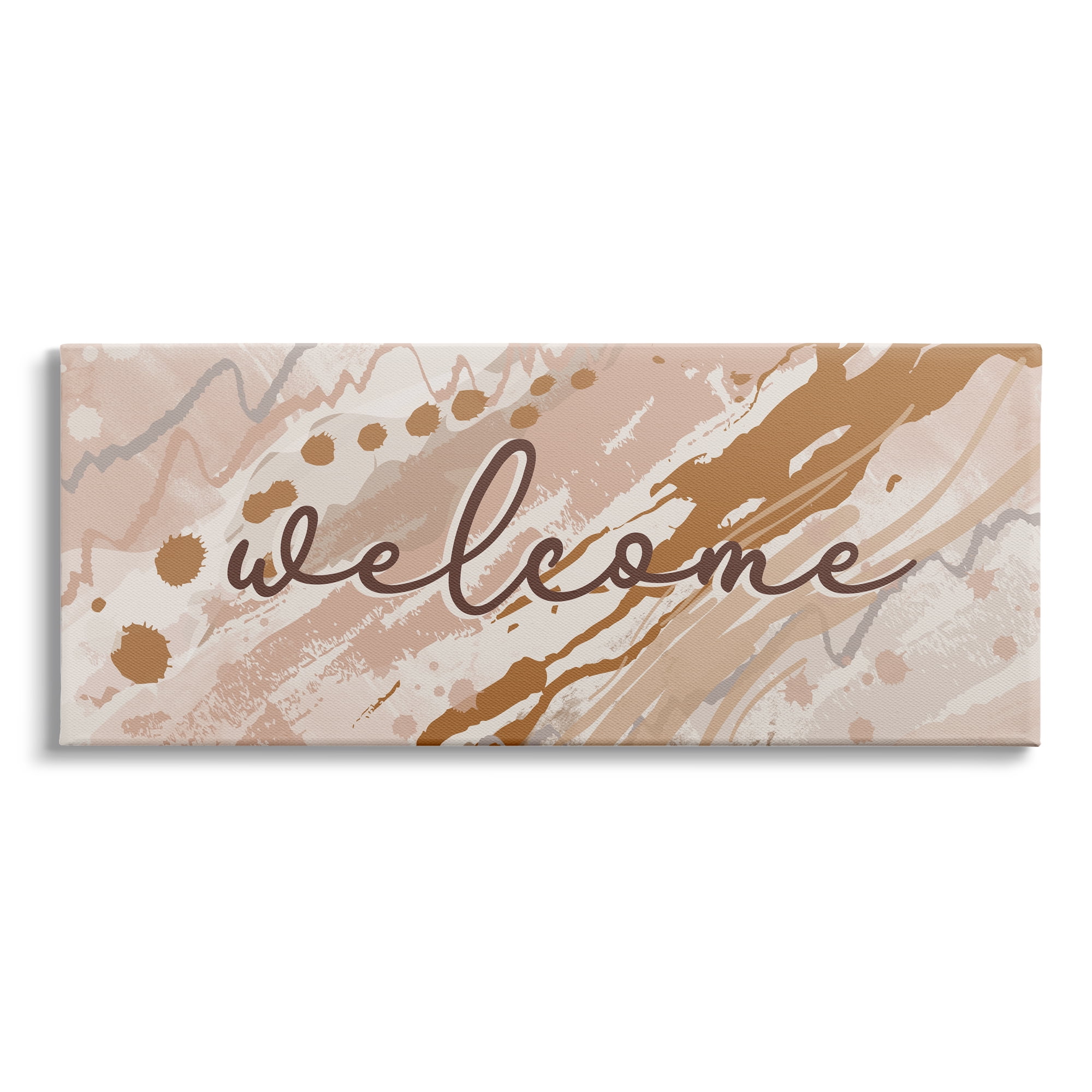 Stupell Indtries Welcome Greeting Sign Abstract Geode Pattern Warm Tones,48 x 20,Design by Jennifer Ellory
