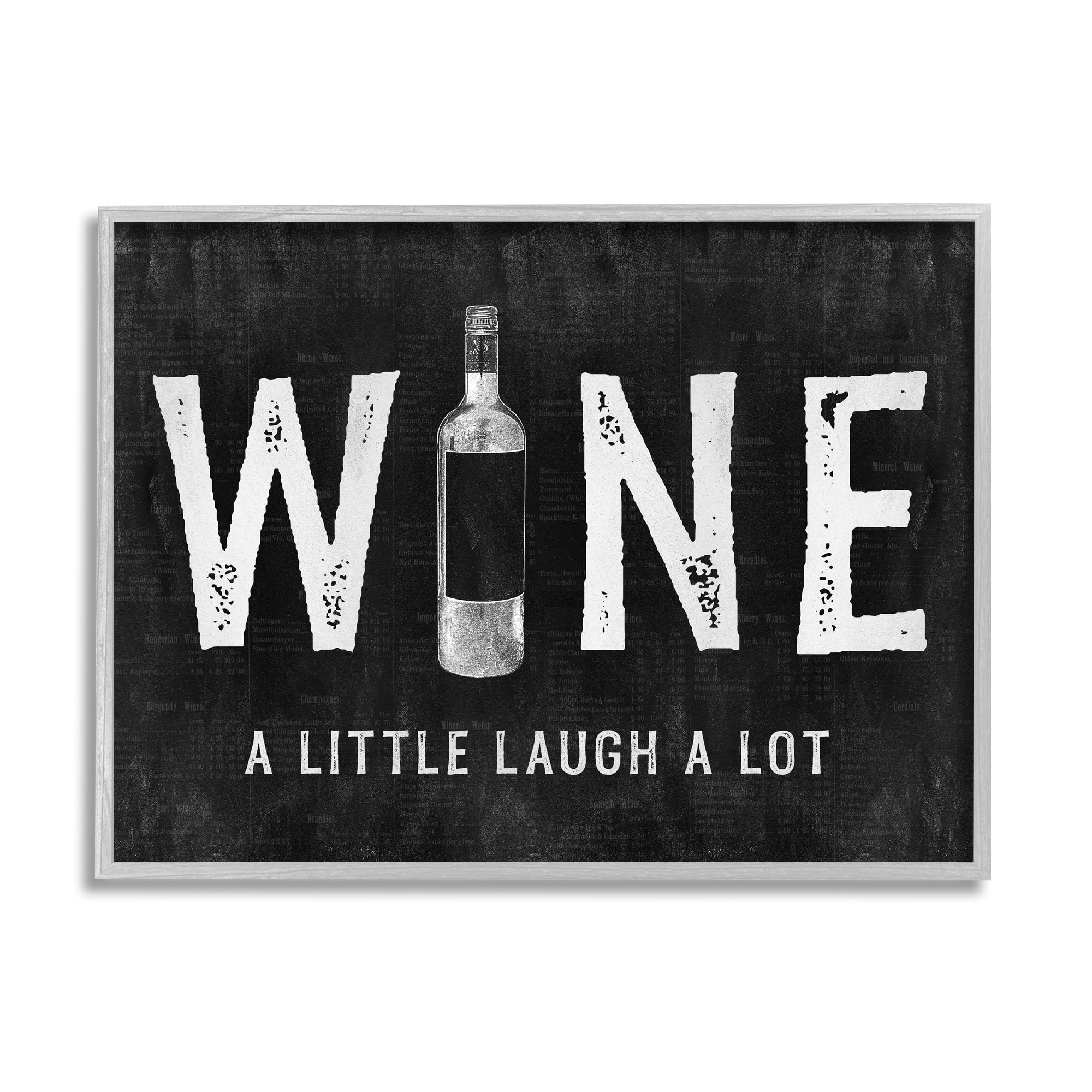 Stupell Indtries Wine A Little Laugh A Lot Bottle Typography,14 x 11,Design by Natalie Carpentieri&nbsp;
