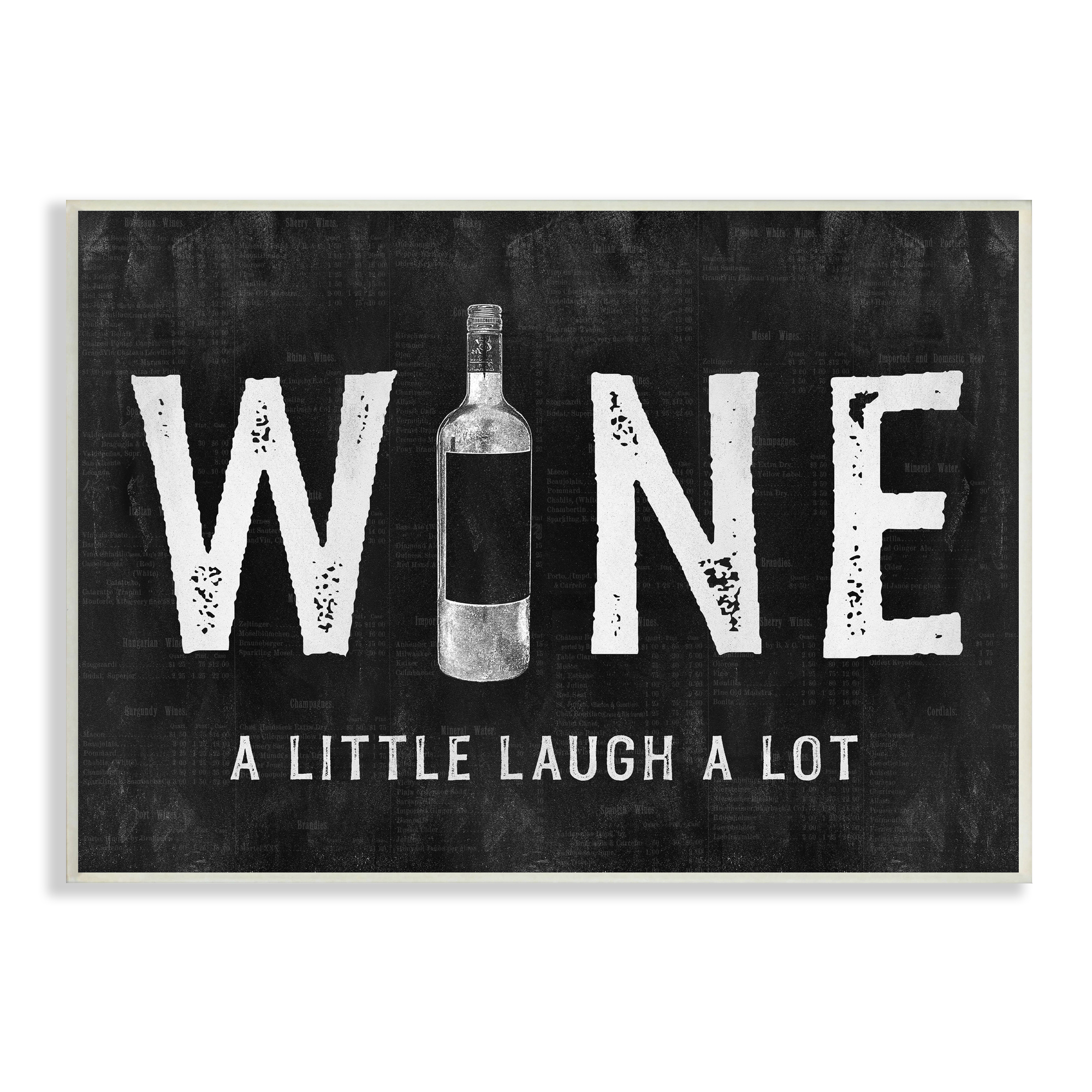 Stupell Indtries Wine A Little Laugh A Lot Bottle Typography,19 x 13,Design by Natalie Carpentieri&nbsp;