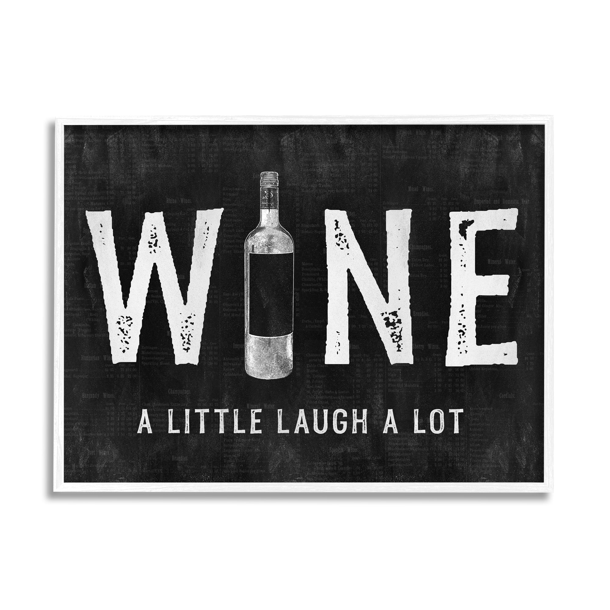 Stupell Indtries Wine A Little Laugh A Lot Bottle Typography,30 x 24,Design by Natalie Carpentieri&nbsp;
