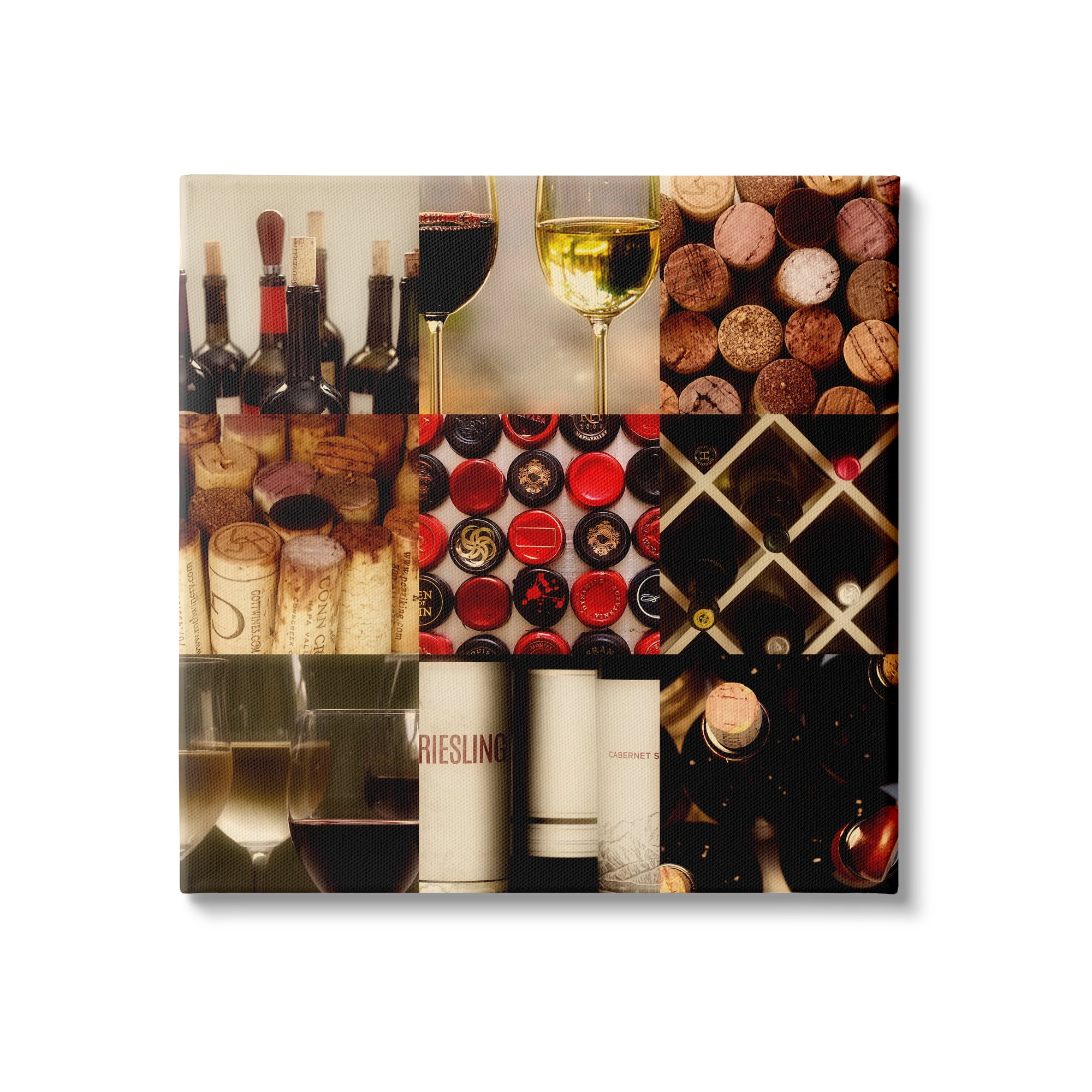 Stupell Indtries Wine Lovers Collage Vintage Bottles Traditional Vino Corks,17 x 17,Design by Gail Peck