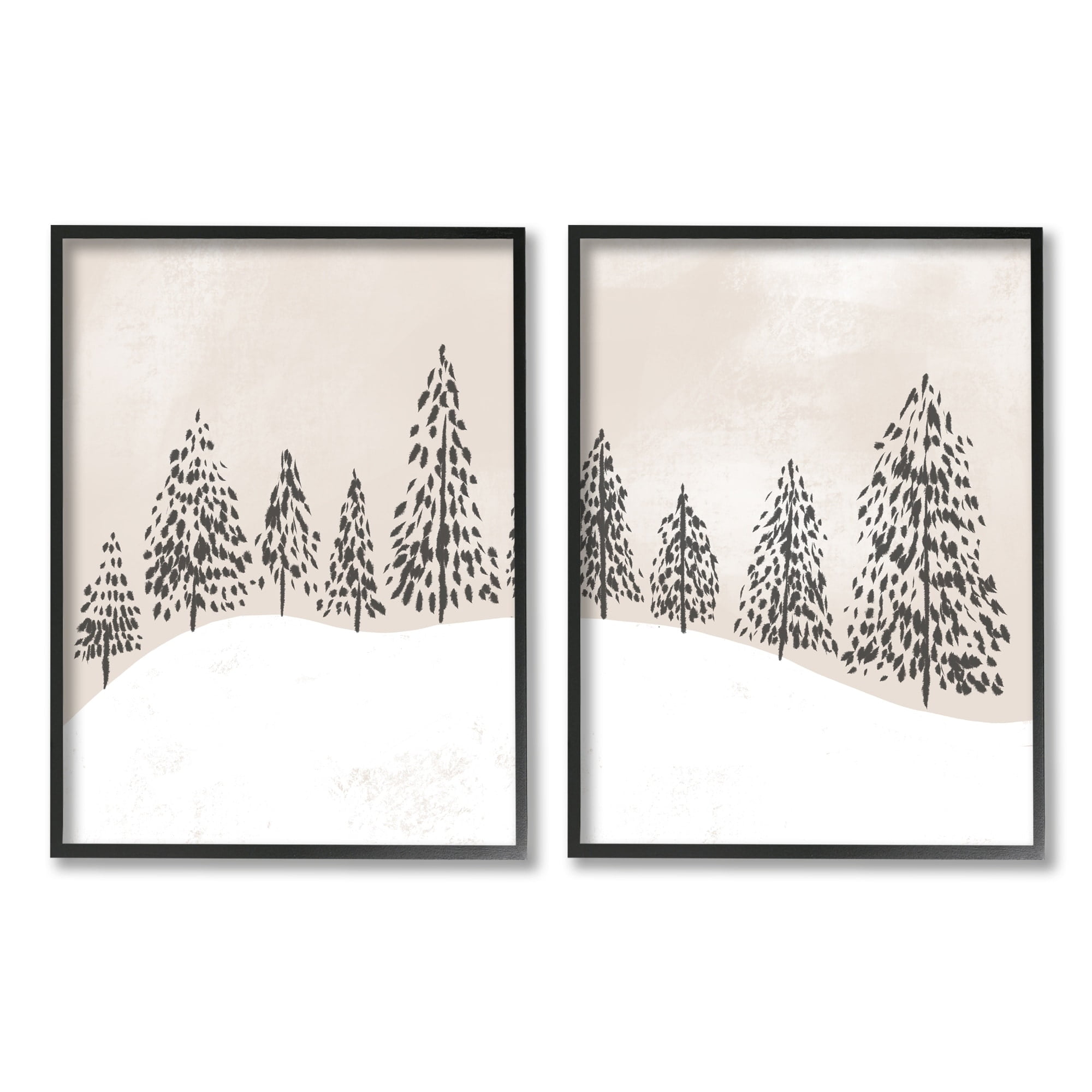 Stupell Indtries Winter Trees Abstract Snowy Landscape Beige White,16 x 20,Design by Daphne Polselli