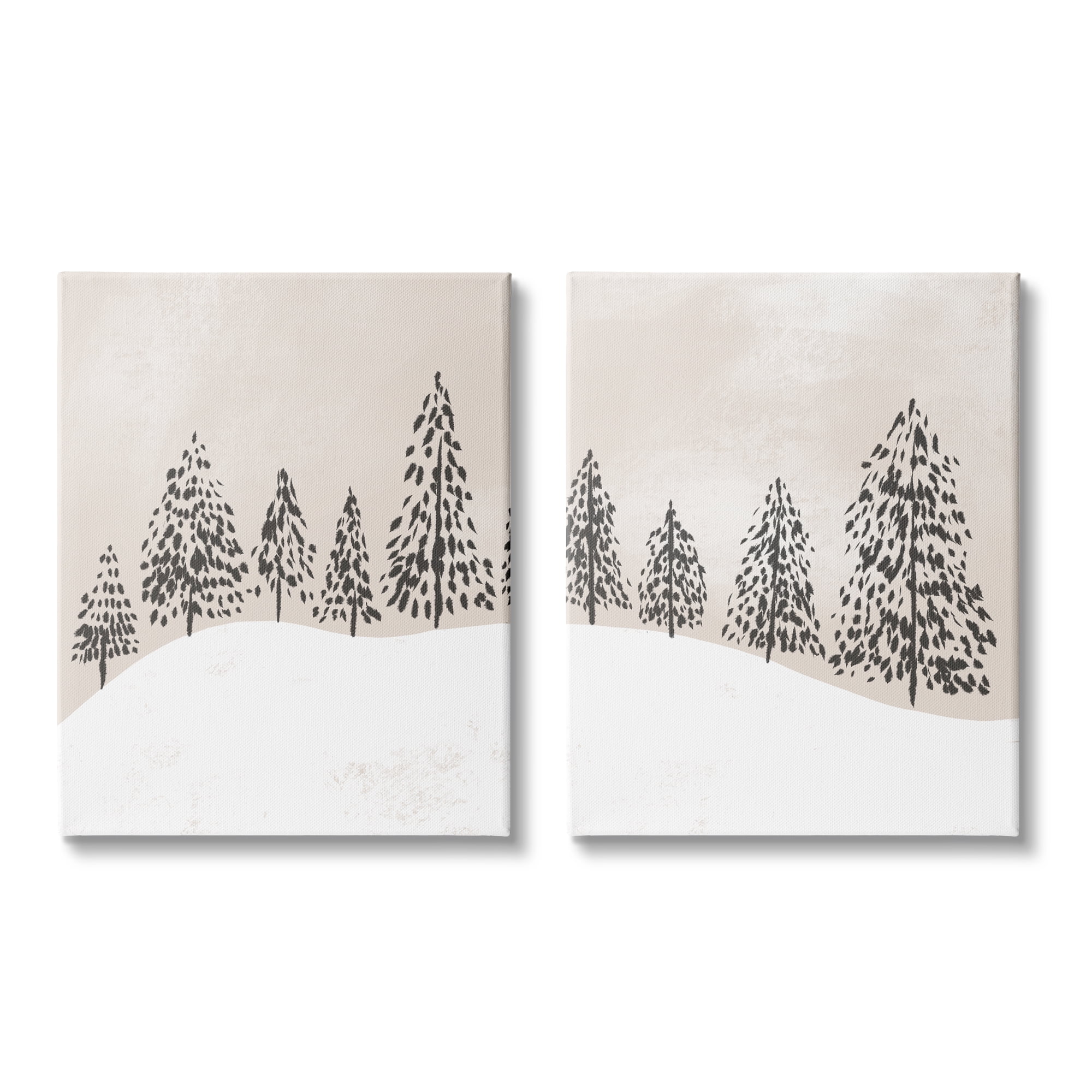 Stupell Indtries Winter Trees Abstract Snowy Landscape Beige White,16 x 20,Design by Daphne Polselli