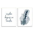 thumbnail image 1 of Stupell Indtries Wisdom Begins in Wonder Abstract Blue Ink Quill,10 x 15,Design by Birch&Ink, 1 of 5