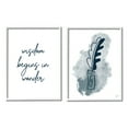 thumbnail image 1 of Stupell Indtries Wisdom Begins in Wonder Abstract Blue Ink Quill,24 x 30,Design by Birch&Ink, 1 of 7