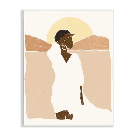 Stupell Indtries Woman Gazing Across Canyon Desert Sunrise Landscape,10 x 15,Design by Yuyu Pont