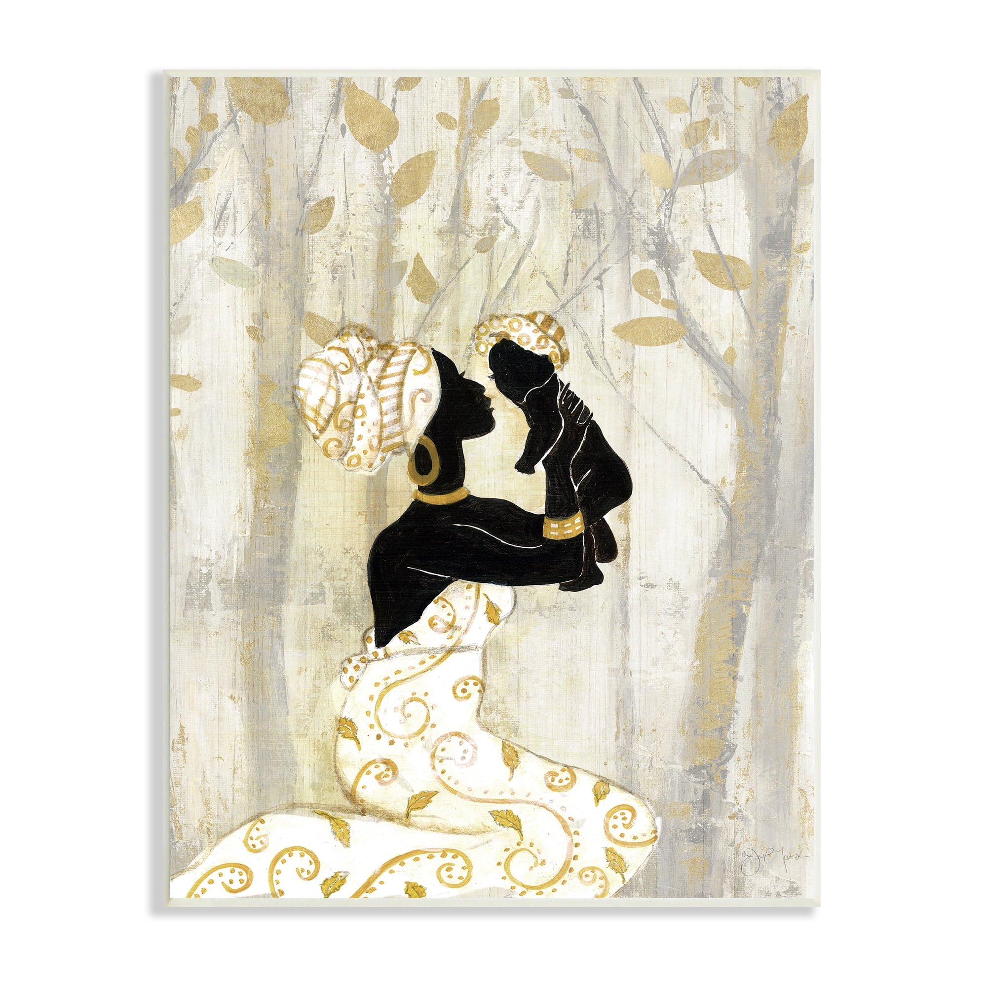 Stupell Indtries Woman Holding Baby Soft Neutral Tree Forest,10 x 15,Design by Tava Studios