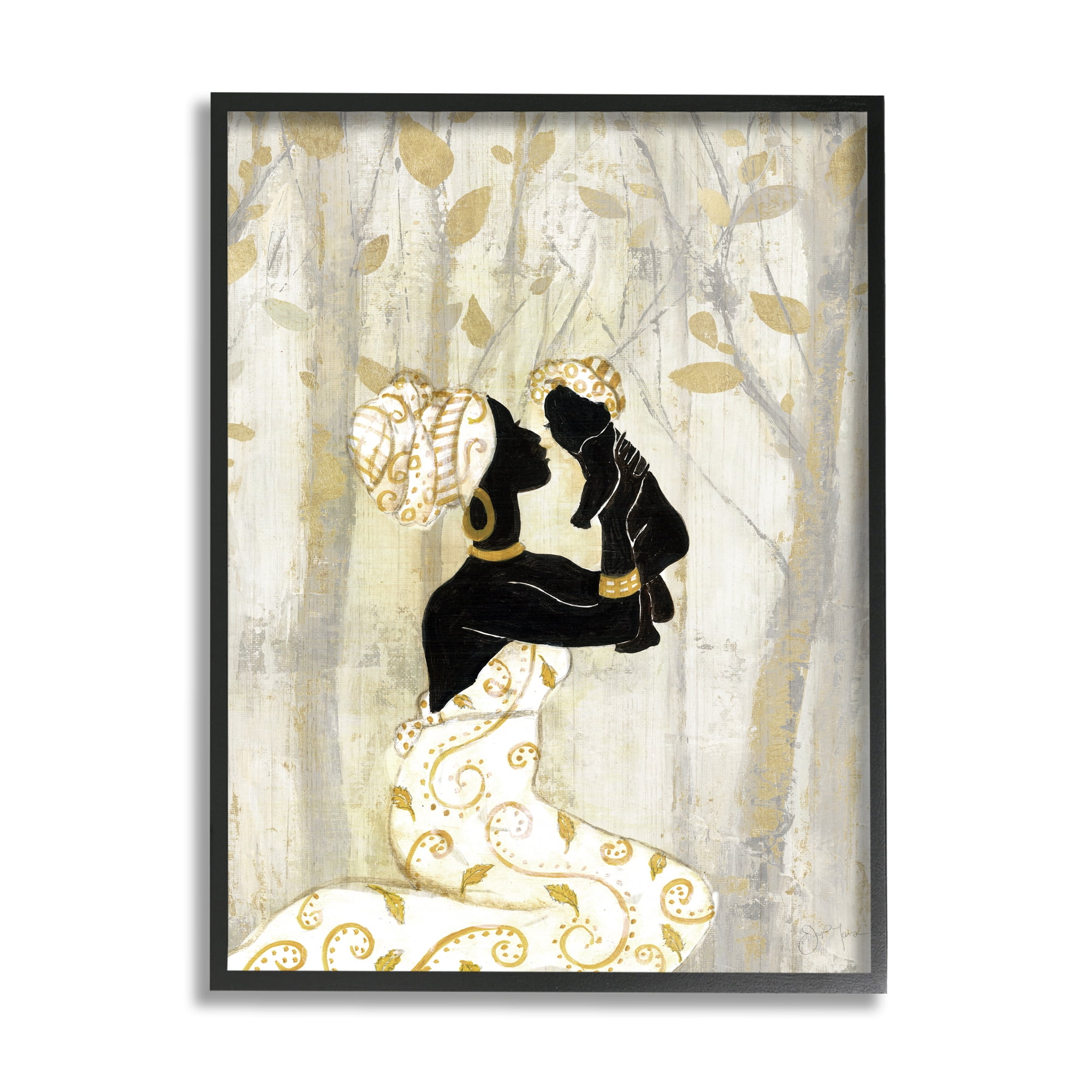 Stupell Indtries Woman Holding Baby Soft Neutral Tree Forest,11 x 14,Design by Tava Studios