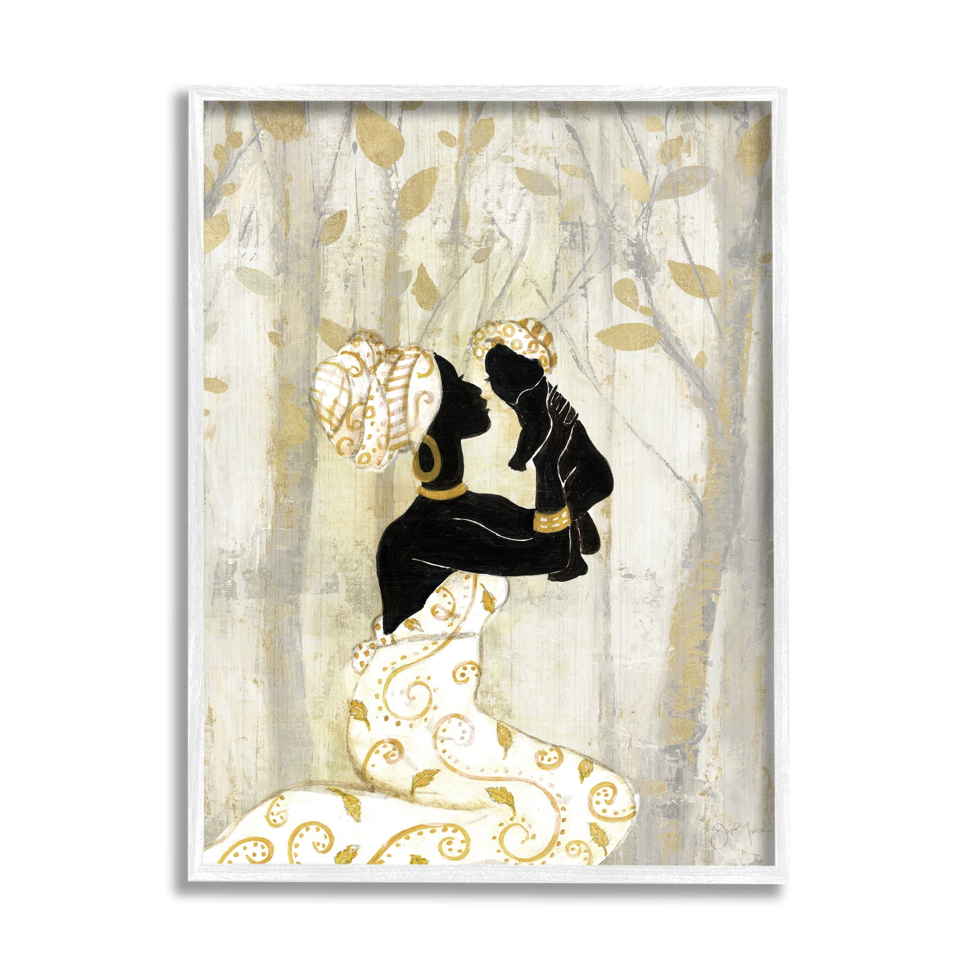 Stupell Indtries Woman Holding Baby Soft Neutral Tree Forest,16 x 20,Design by Tava Studios