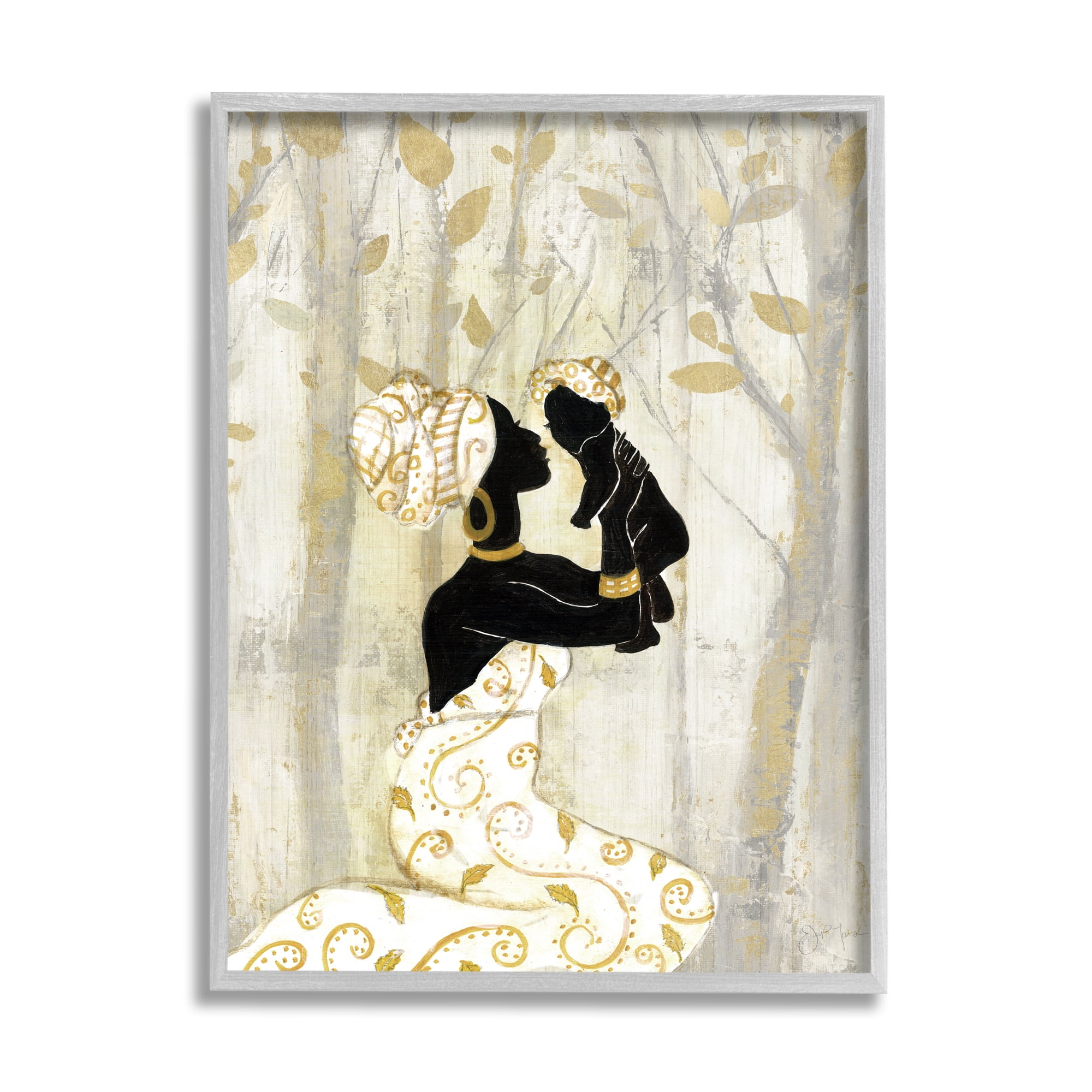Stupell Indtries Woman Holding Baby Soft Neutral Tree Forest,24 x 30,Design by Tava Studios