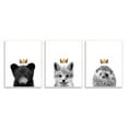 thumbnail image 1 of Stupell Indtries Woodland Animals Bold Crowns Black Bear Fox Hedgehog,10 x 15,Design by Leah Straatsma, 1 of 6