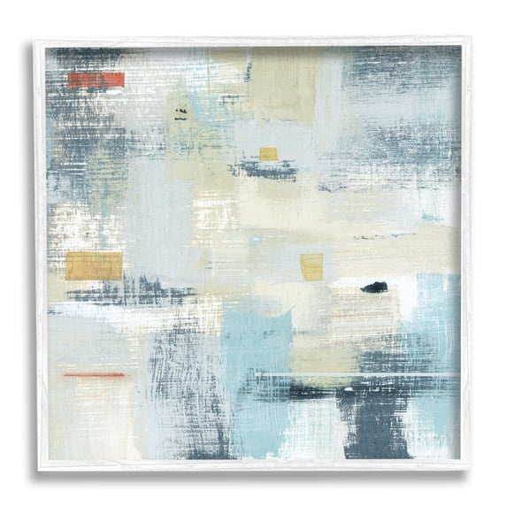 Stupell Indtries Woven Paint Stroke Abstraction Blue Beige Paint Blend,12 x 12,Design by Sn Jill