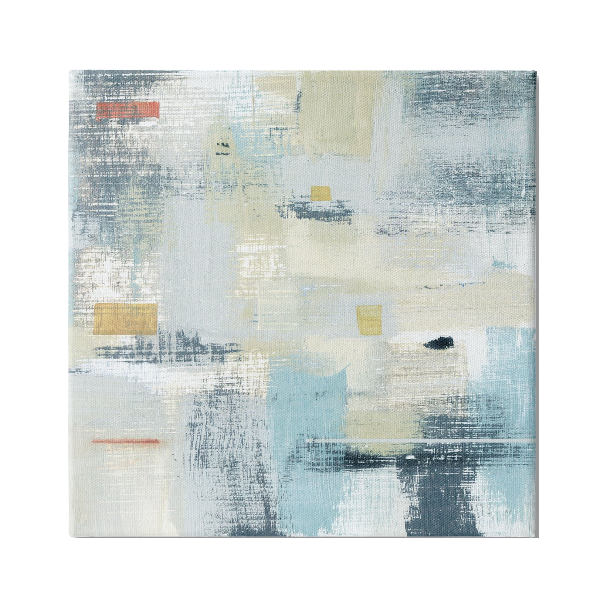 Stupell Indtries Woven Paint Stroke Abstraction Blue Beige Paint Blend,17 x 17,Design by Sn Jill