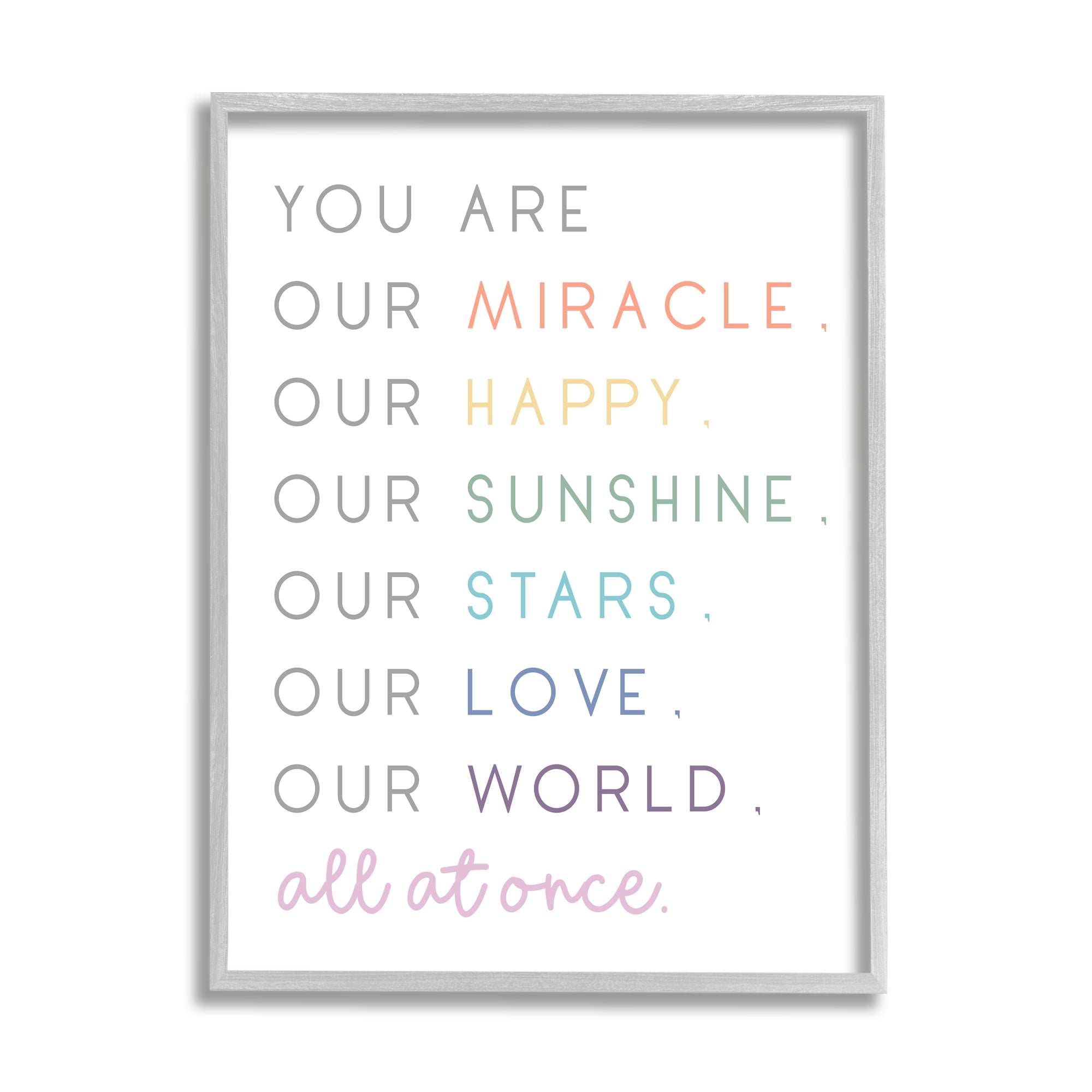 Stupell Indtries You are Our Miracle List Family Child Phrases,11 x 14,Design by Anna Quach