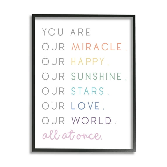 Stupell Indtries You are Our Miracle List Family Child Phrases,16 x 20,Design by Anna Quach