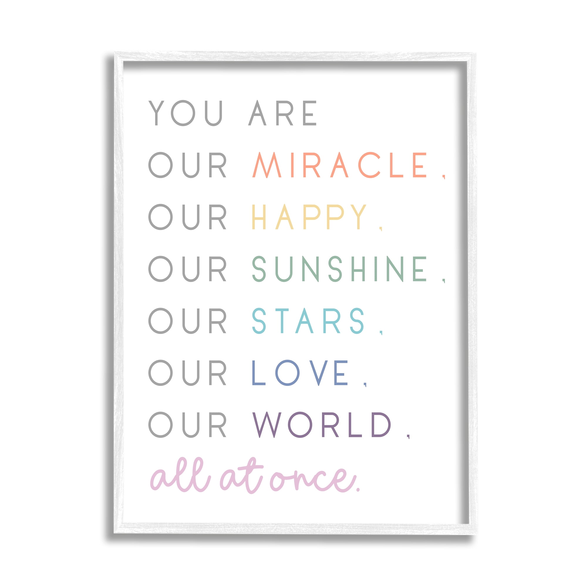 Stupell Indtries You are Our Miracle List Family Child Phrases,24 x 30,Design by Anna Quach