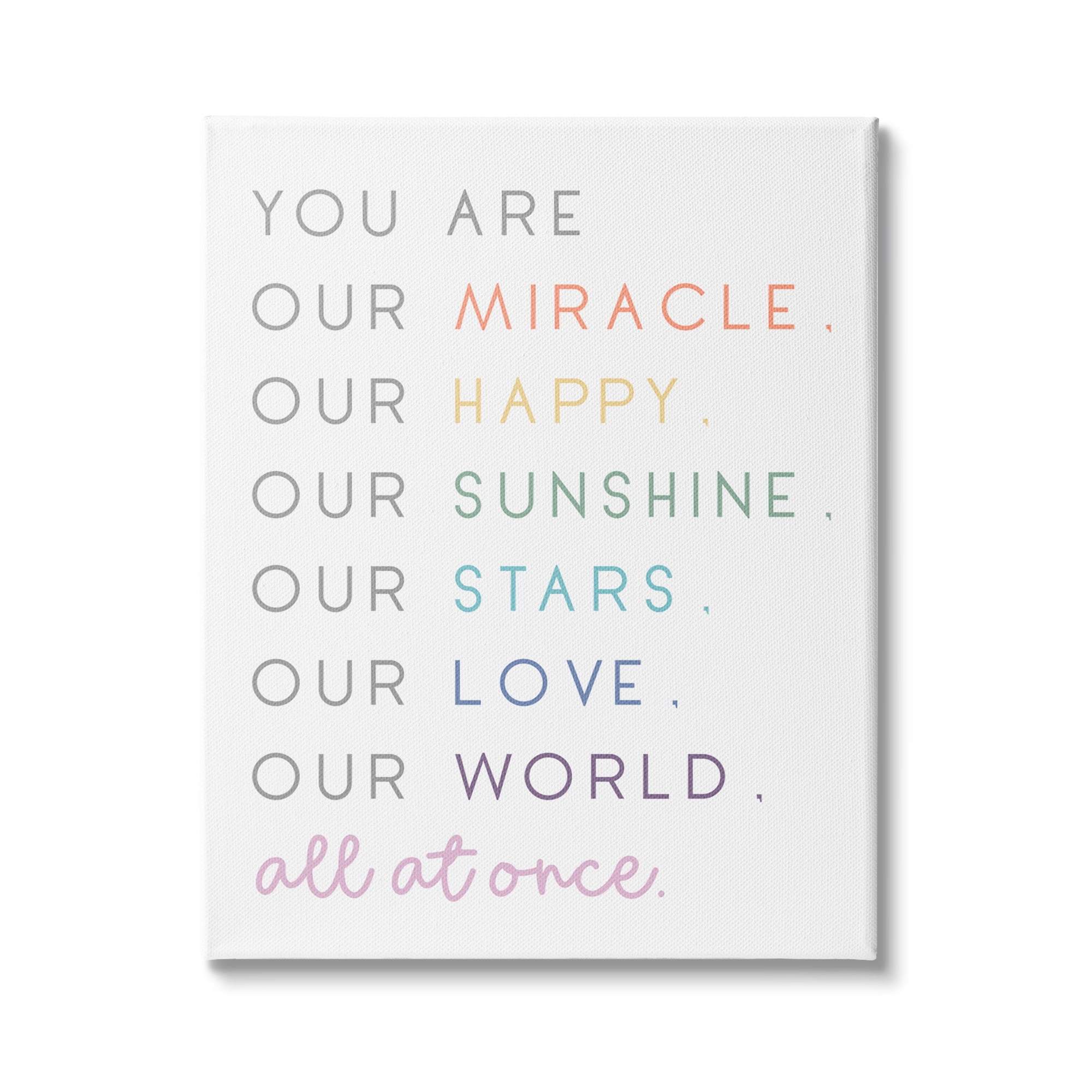 Stupell Indtries You are Our Miracle List Family Child Phrases,36 x 48,Design by Anna Quach