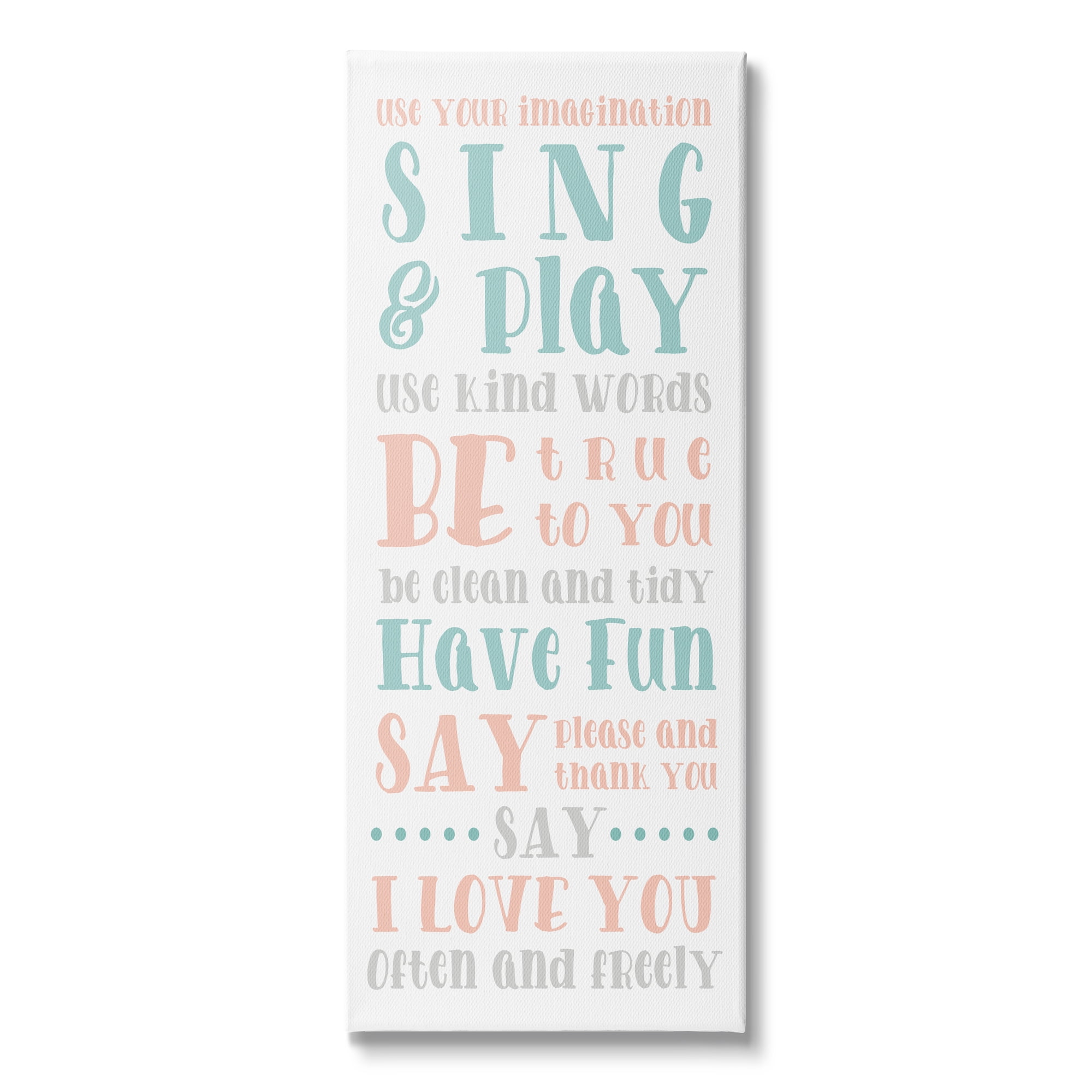 Stupell Indtries e Your Imagination Motivational List Kids Happiness Activities,10 x 24,Design by Anna Quach