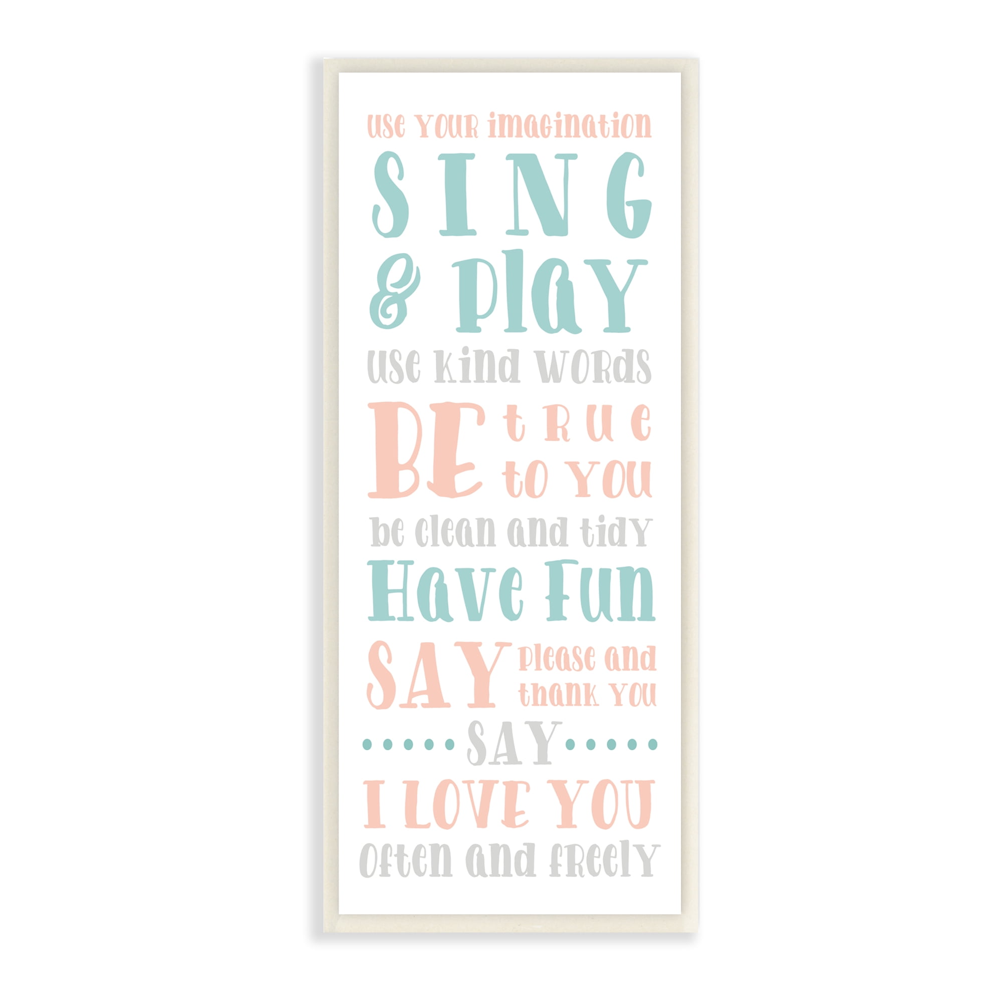 Stupell Indtries e Your Imagination Motivational List Kids Happiness Activities,7 x 17,Design by Anna Quach