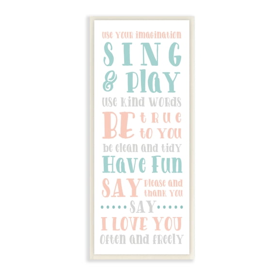 Stupell Indtries e Your Imagination Motivational List Kids Happiness Activities,7 x 17,Design by Anna Quach