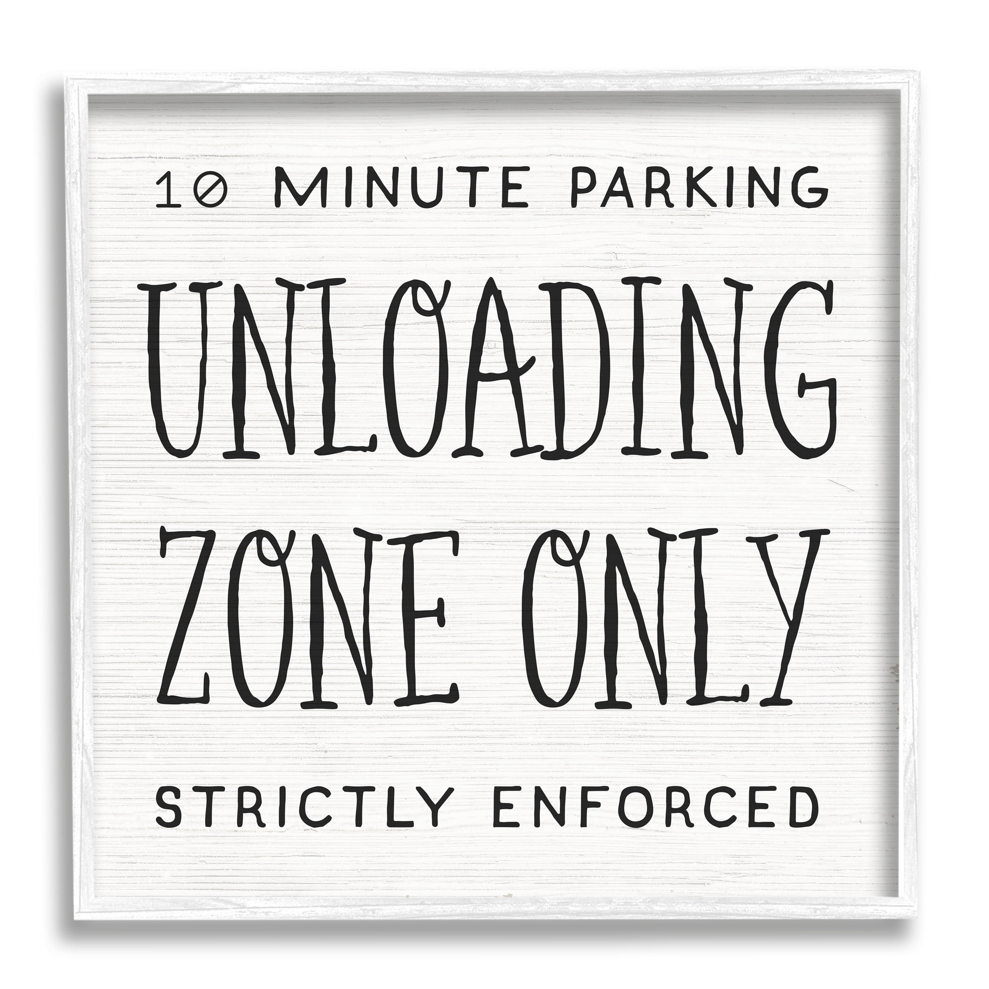 Stupell Industries 10 Minute Parking Funny Bathroom Phrase Unloading Zone, 12 x 12, Design by Daphne Polselli