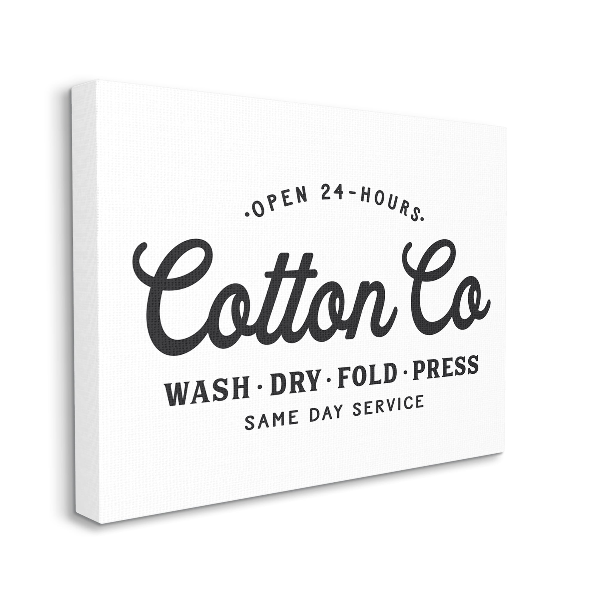 Stupell Industries 24 Hour Cotton Co. Laundry Sign Same Day Service, 30 x 40, Designed by Lettered and Lined