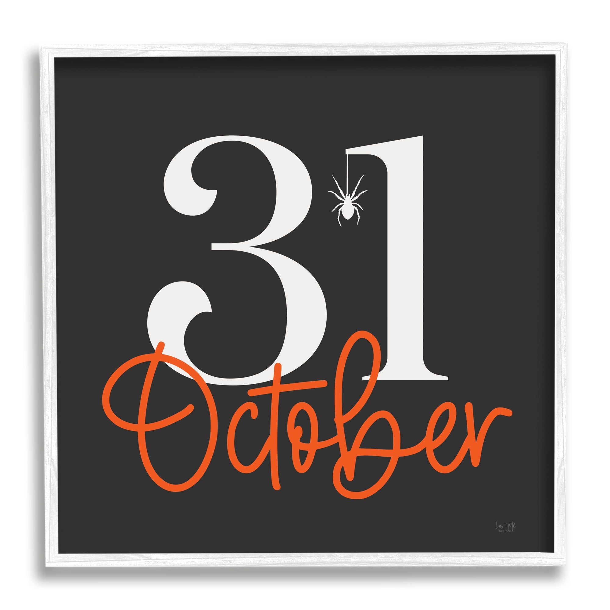 Stupell Industries 31 October Halloween Date Holiday Painting White Framed Art Print Wall Art, 12 x 12