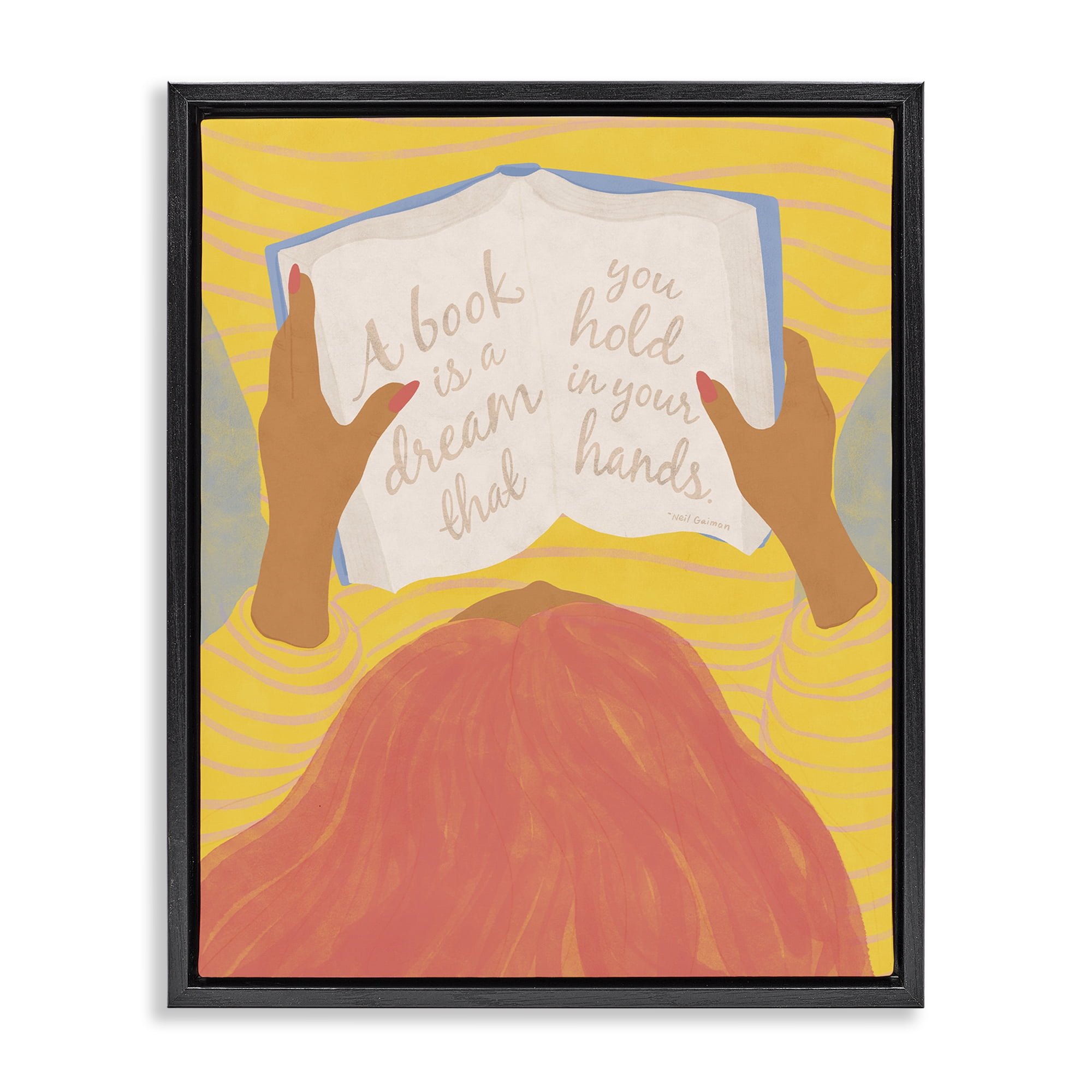 Stupell Industries A Book Is A Dream Black Framed Floater Canvas Wall Art, design by Kristina Hultkrantz
