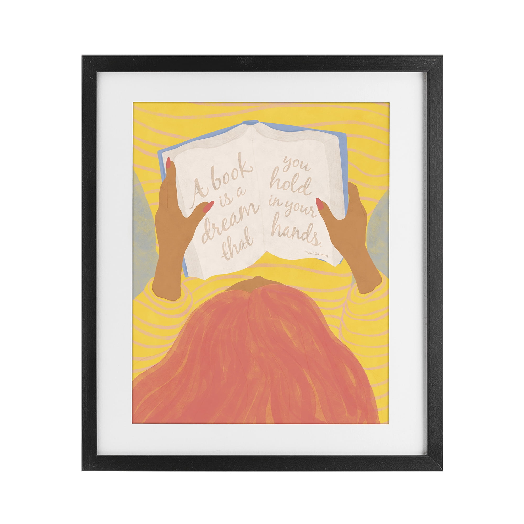 Stupell Industries A Book Is A Dream Black Framed Print Under Glass, design by Kristina Hultkrantz