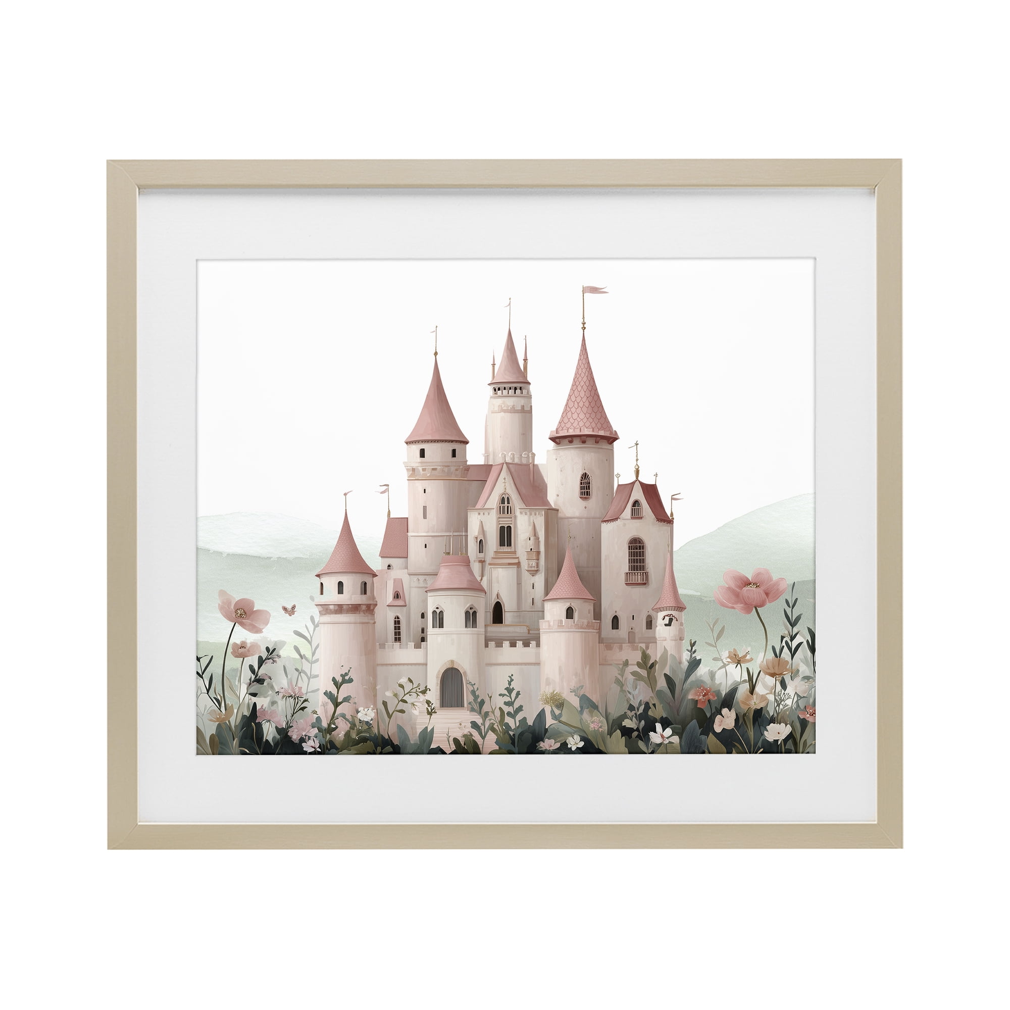 Stupell Industries A Castle For Princess Birch Framed Print Under Glass, design by Christine Simpson Art