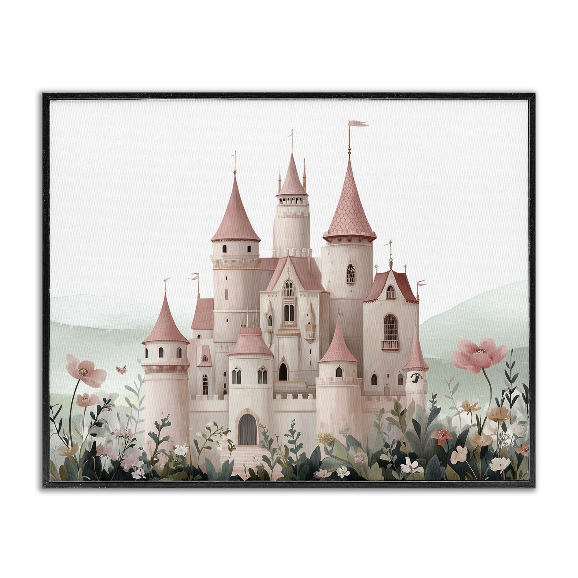 Stupell Industries A Castle For Princess Black Framed Giclee Art, design by Christine Simpson Art
