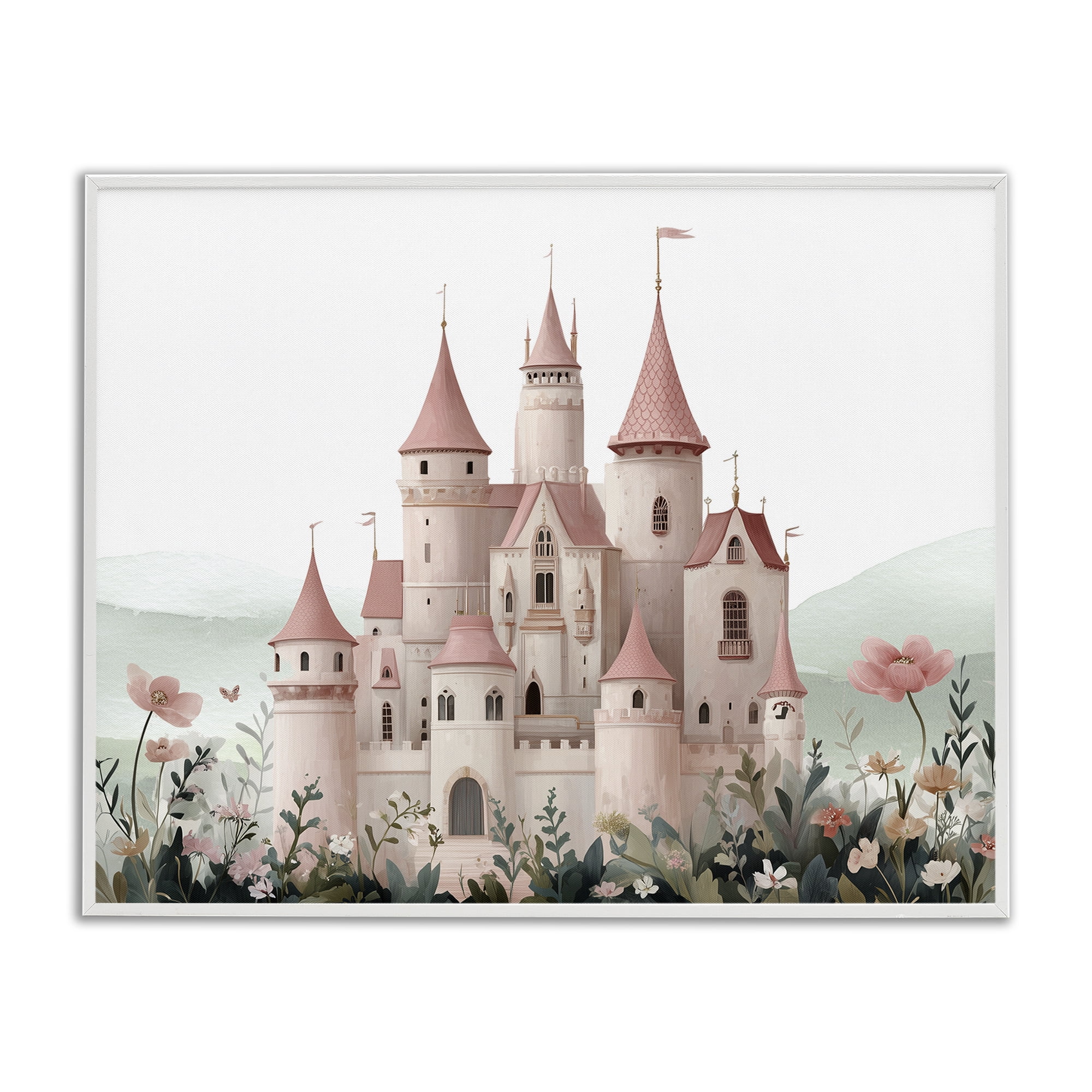 Stupell Industries A Castle For Princess White Framed Giclee Art, design by Christine Simpson Art