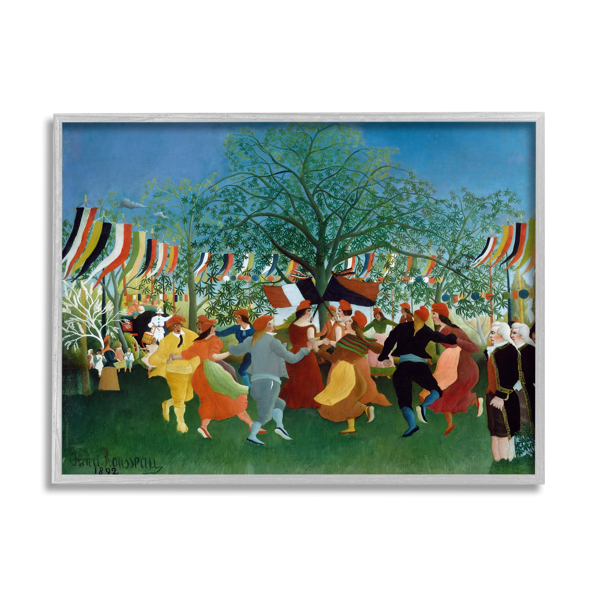 Stupell Industries A Centennial of Independence Henri Rousseau Classic Painting Painting Gray Framed Art Print Wall Art, Design by one1000paintings