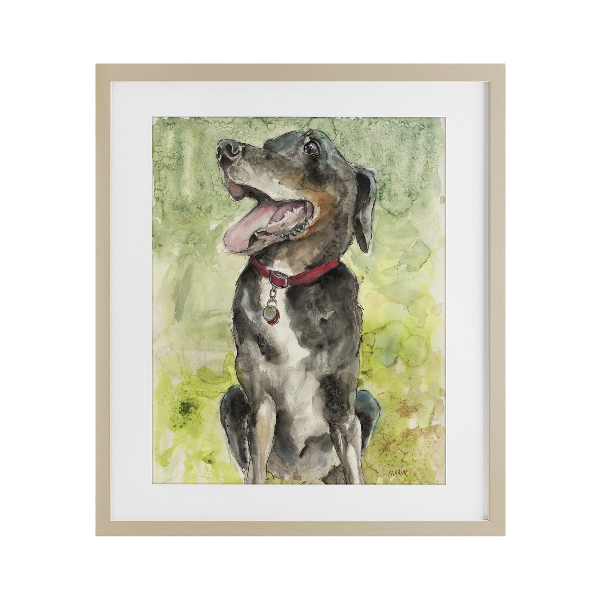 Stupell Industries A Dog's Happiness Birch Framed Print Under Glass, design by Patti Mann