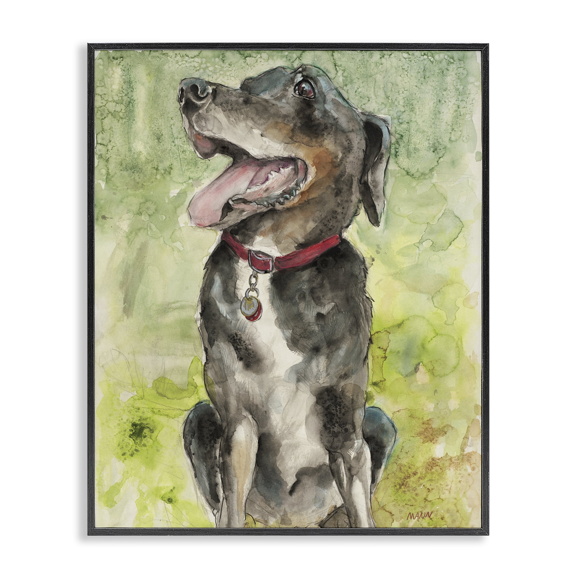 Stupell Industries A Dog's Happiness Black Framed Giclee Art, design by Patti Mann