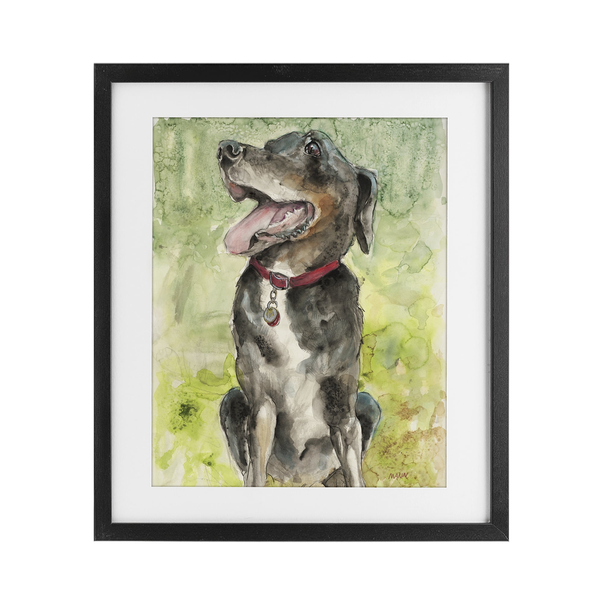 Stupell Industries A Dog's Happiness Black Framed Print Under Glass, design by Patti Mann