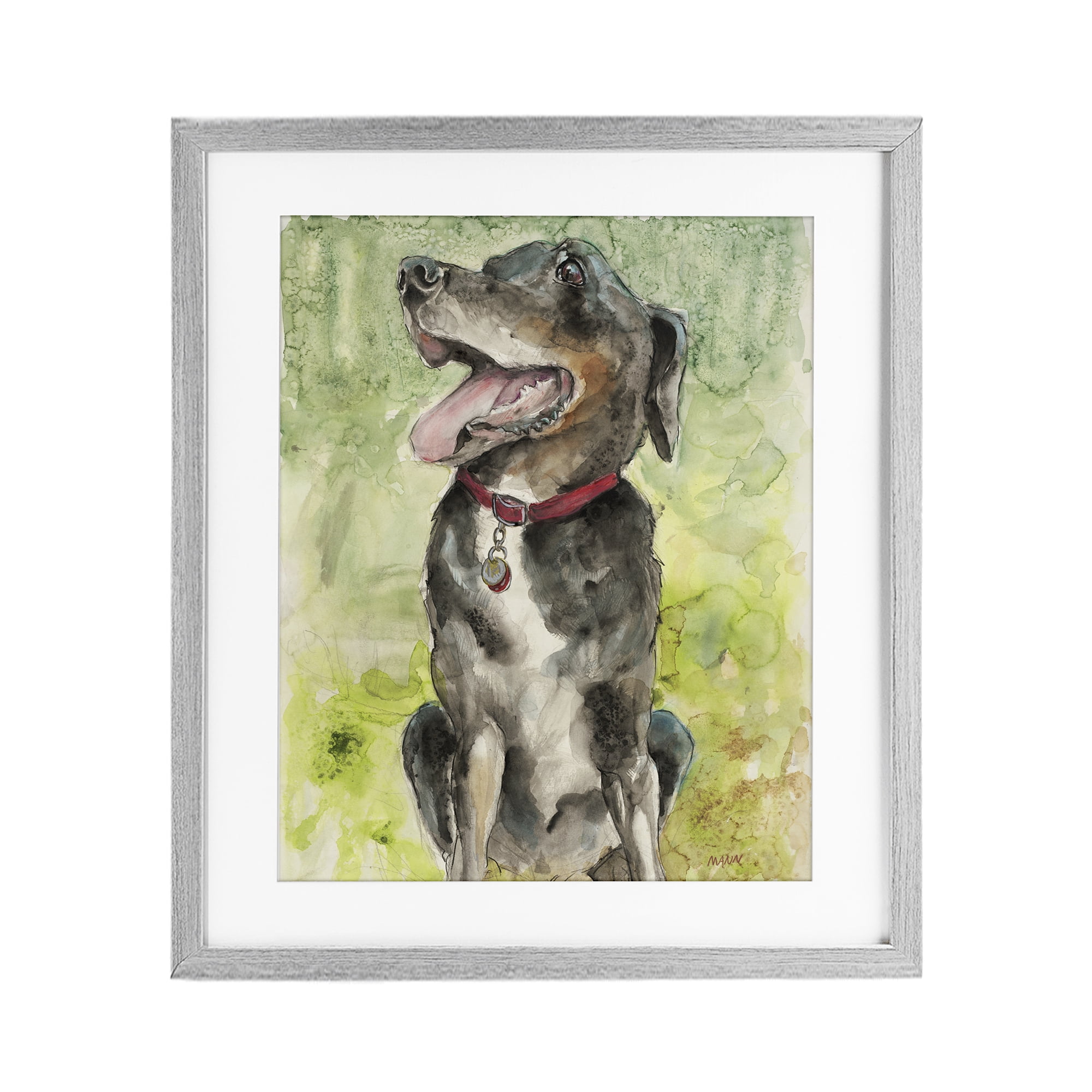 Stupell Industries A Dog's Happiness Gray Framed Print Under Glass, design by Patti Mann
