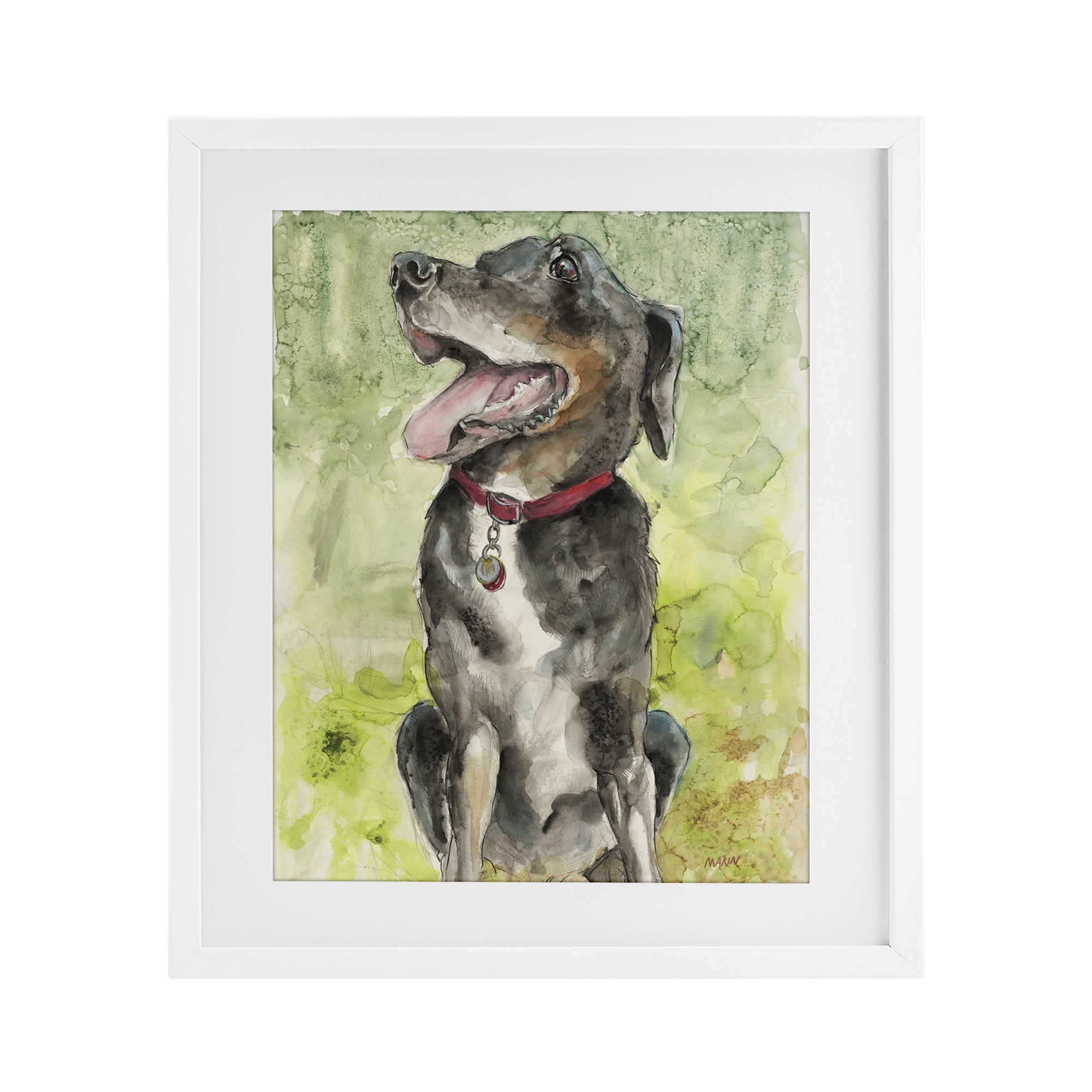 Stupell Industries A Dog's Happiness White Framed Print Under Glass, design by Patti Mann