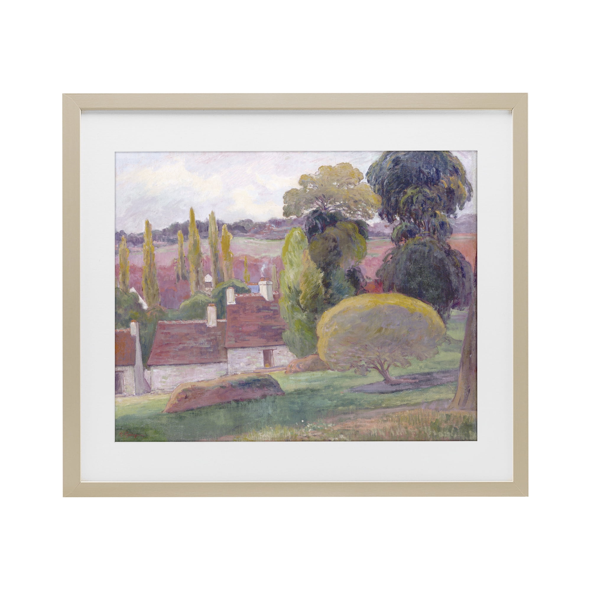 Stupell Industries A Farm In Brittany Gauguin Birch Framed Print Under Glass, design by Stellar Design Studio