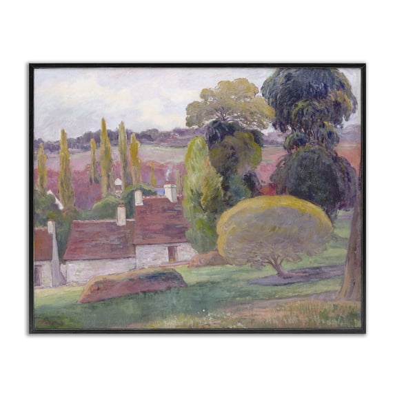 Stupell Industries Traditional A Farm In Brittany Gauguin Black Framed Giclee Art, 30 x 24, by Stellar Design Studio