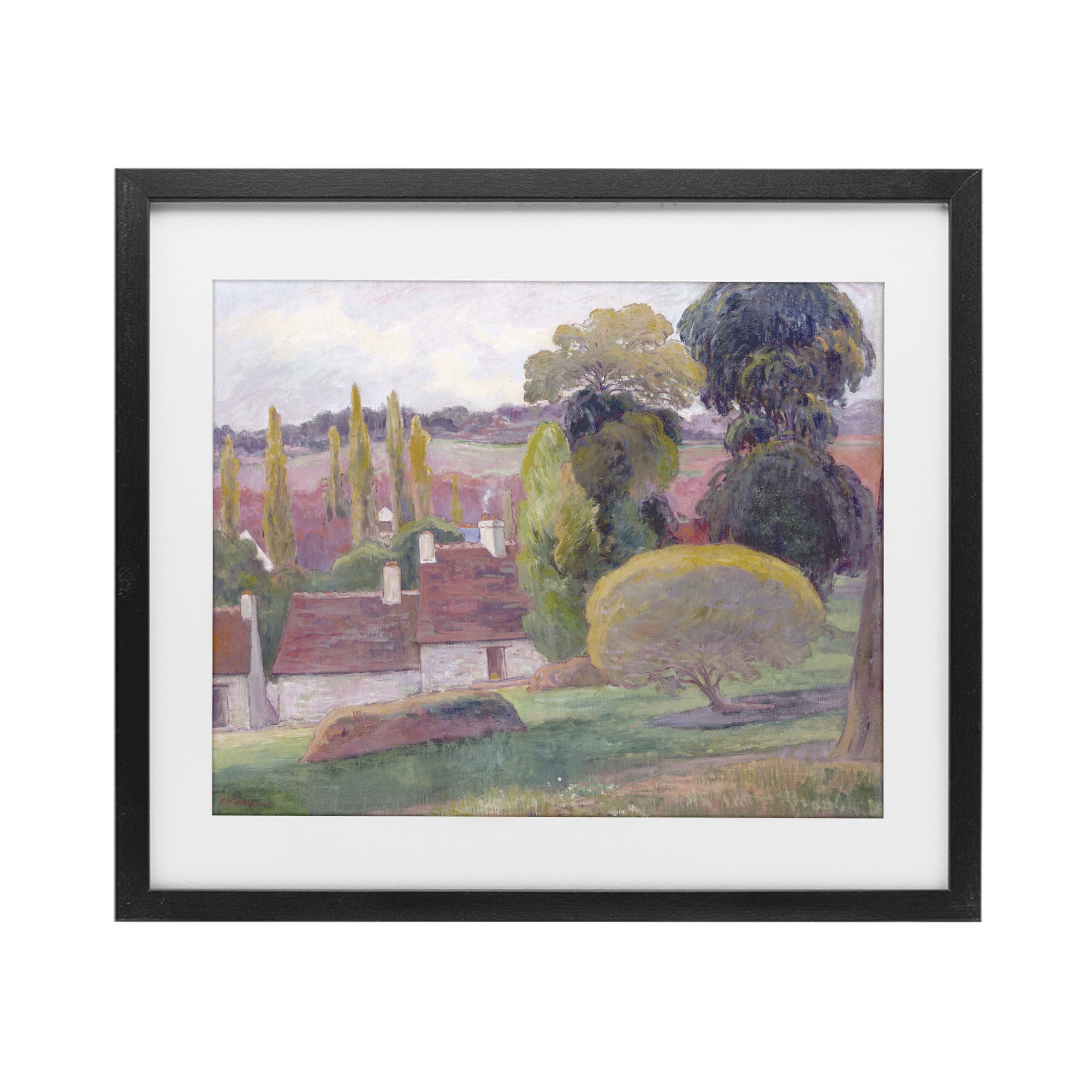 Stupell Industries A Farm In Brittany Gauguin Black Framed Print Under Glass, design by Stellar Design Studio