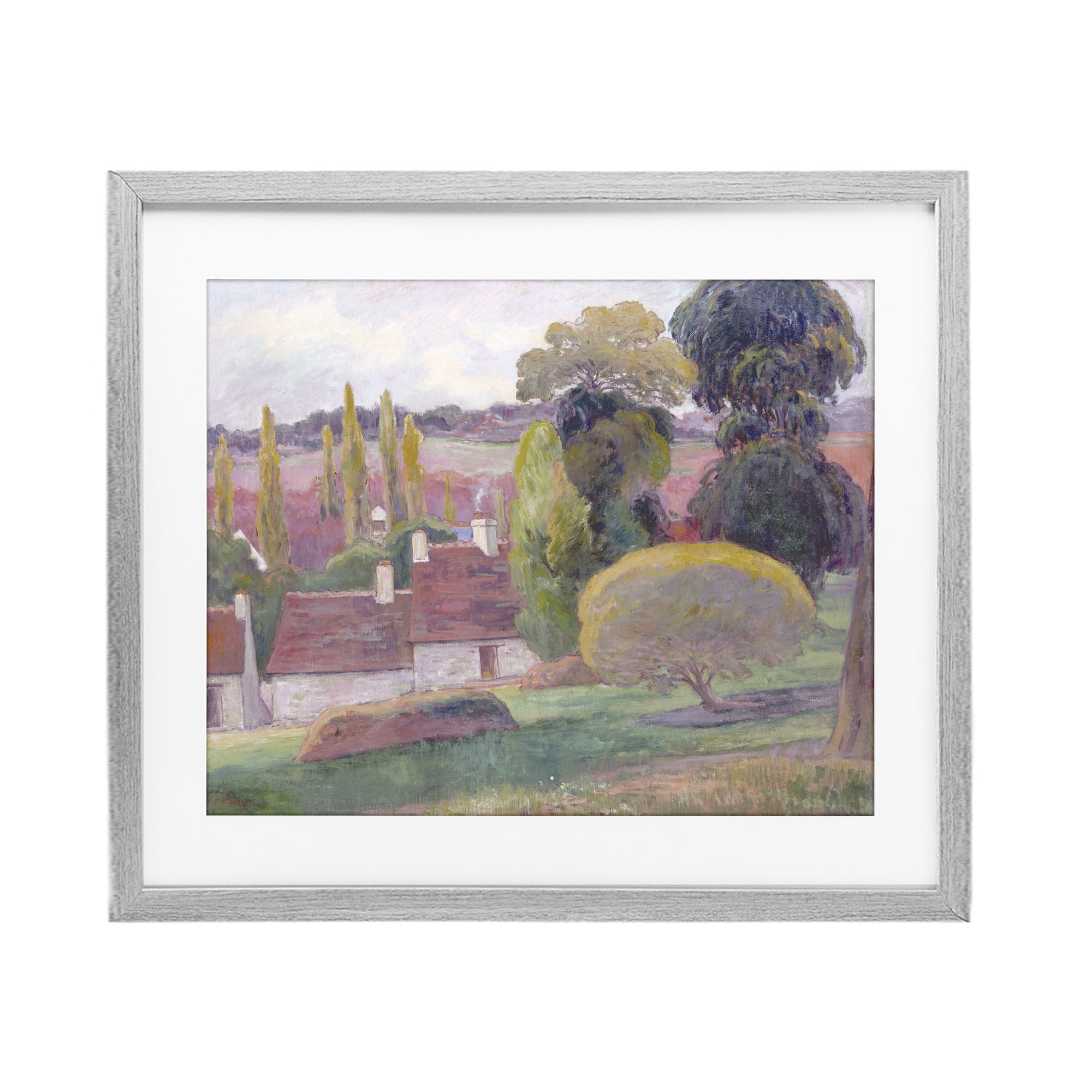Stupell Industries A Farm In Brittany Gauguin Gray Framed Print Under Glass, design by Stellar Design Studio