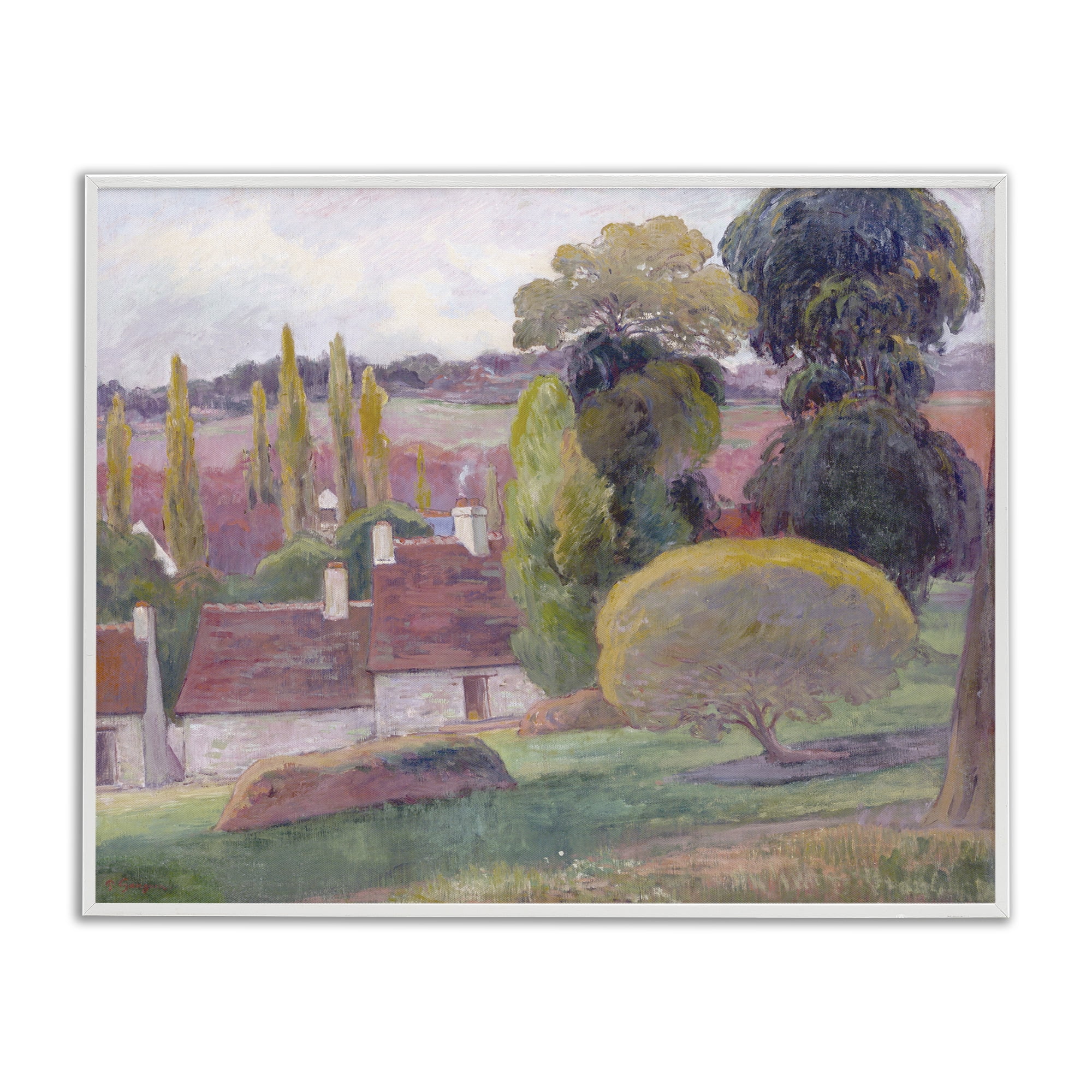 Stupell Industries A Farm In Brittany Gauguin White Framed Giclee Art, design by Stellar Design Studio
