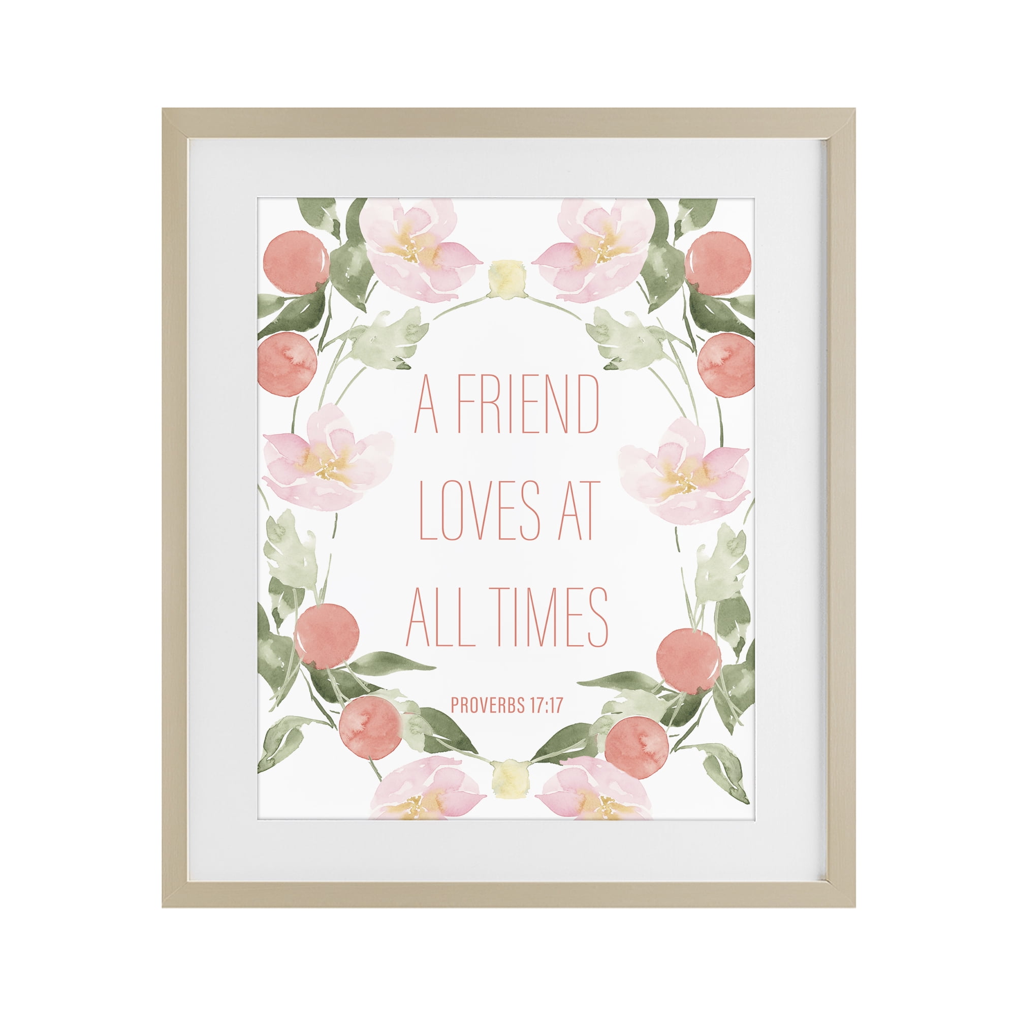 Stupell Industries A Friend Loves At All Times Birch Framed Print Under Glass, design by Lucille Price