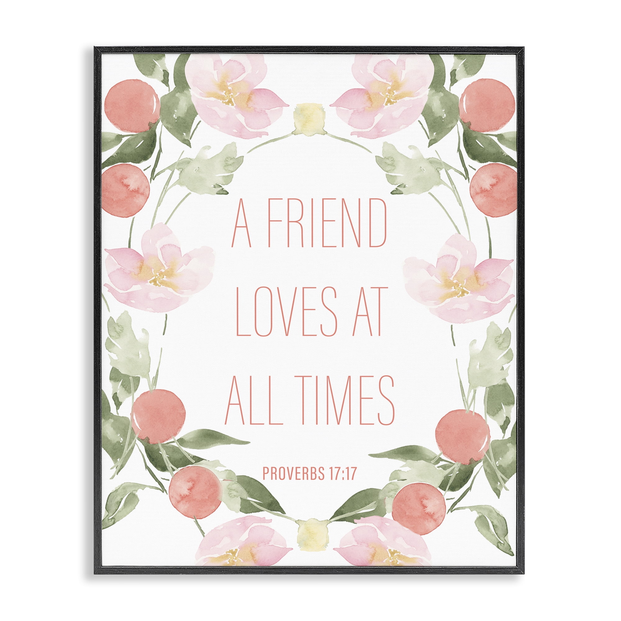 Stupell Industries A Friend Loves At All Times Black Framed Giclee Art, design by Lucille Price